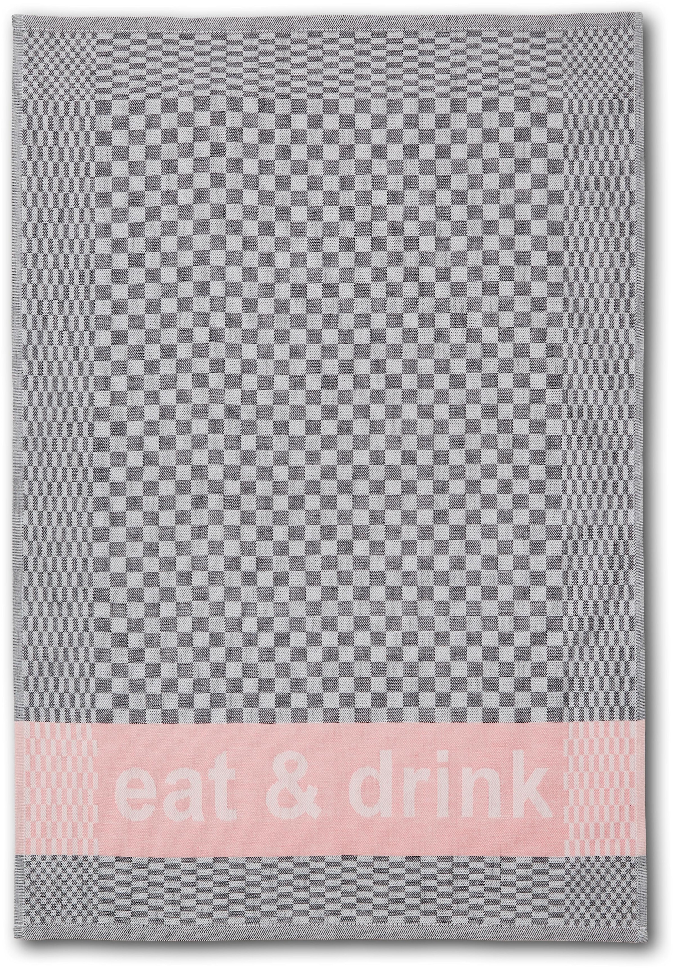 Dyckhoff Geschirrtuch »eat & drink«, (Set, 6 tlg.), mit drei verschiedenen Motiven