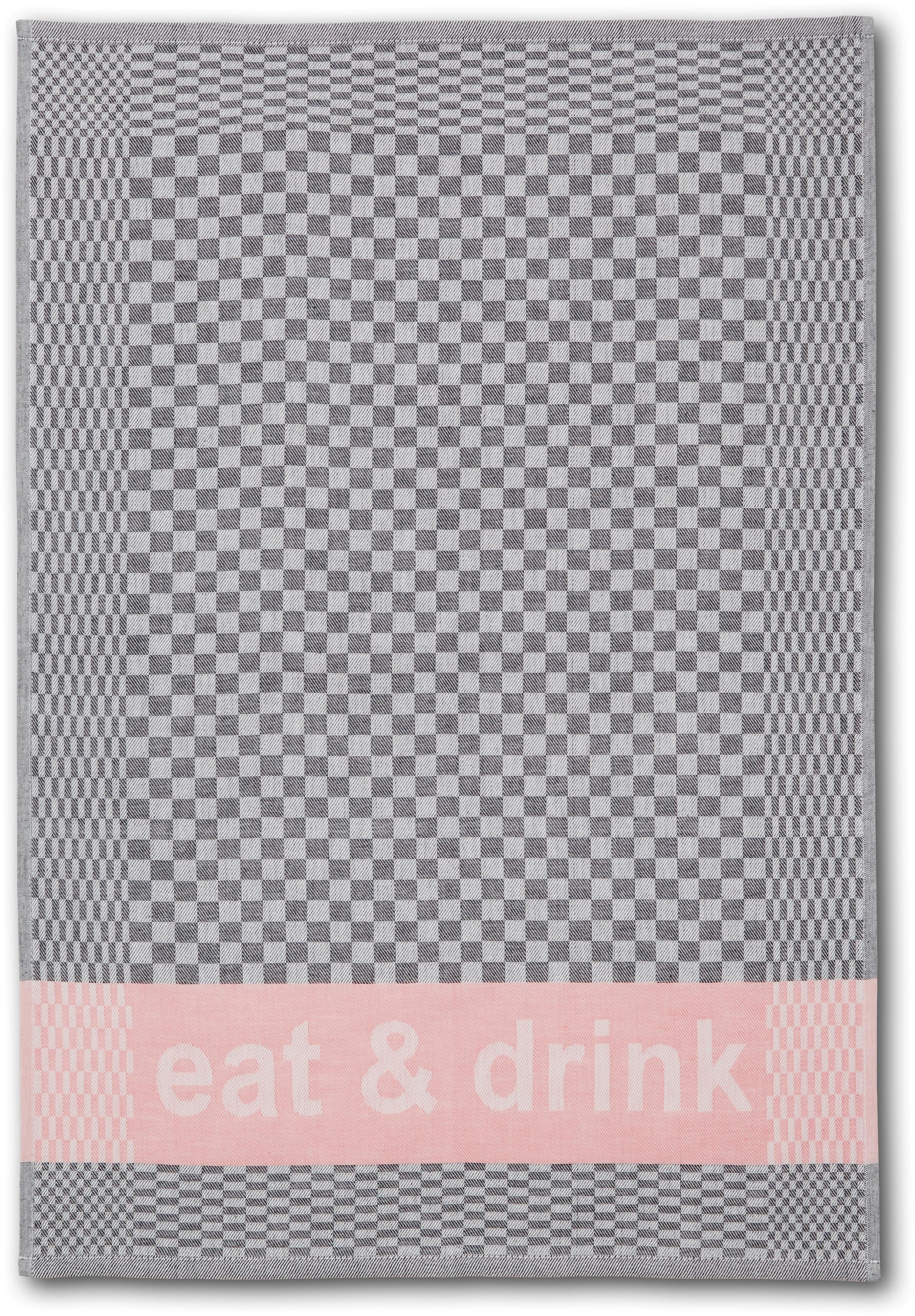 Dyckhoff Geschirrtuch »Eat & Drink, Masse je Tuch ca. 50x70 cm«, (Set, 6 tlg.), mit drei verschiedenen Motiven