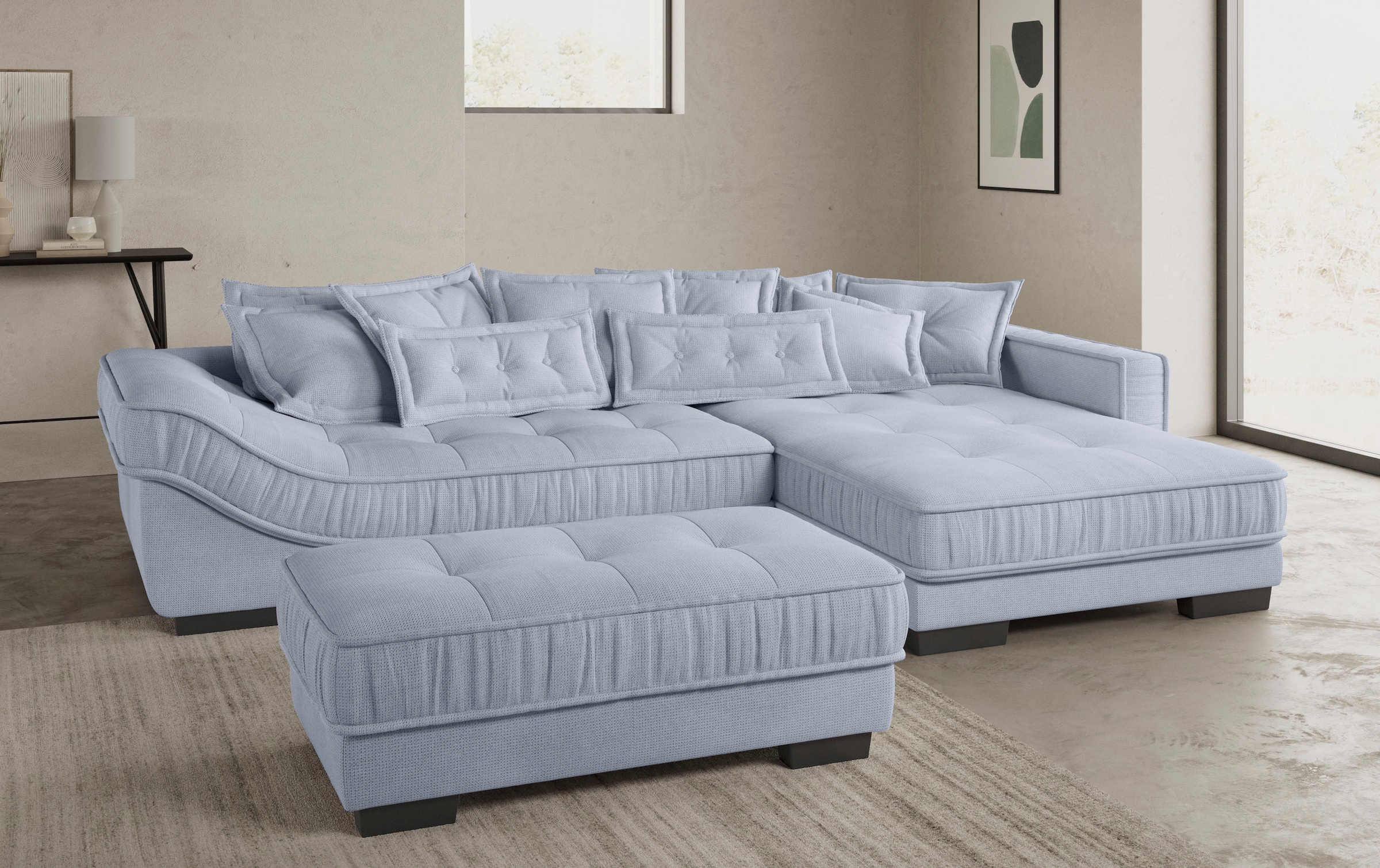 Mr. Couch Ecksofa »Diwan II, L-Form«, Wahlweise mit Kaltschaumpolsterung bis 140 kg belastbar