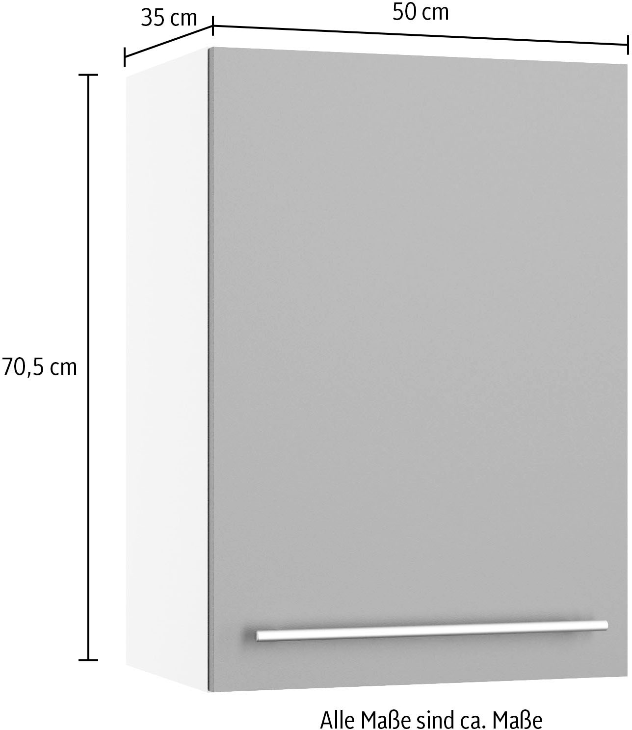 KOCHSTATION Hängeschrank »KS-Bern2«, Breite 50 cm, 1 Tür, 2 Einlegeböden