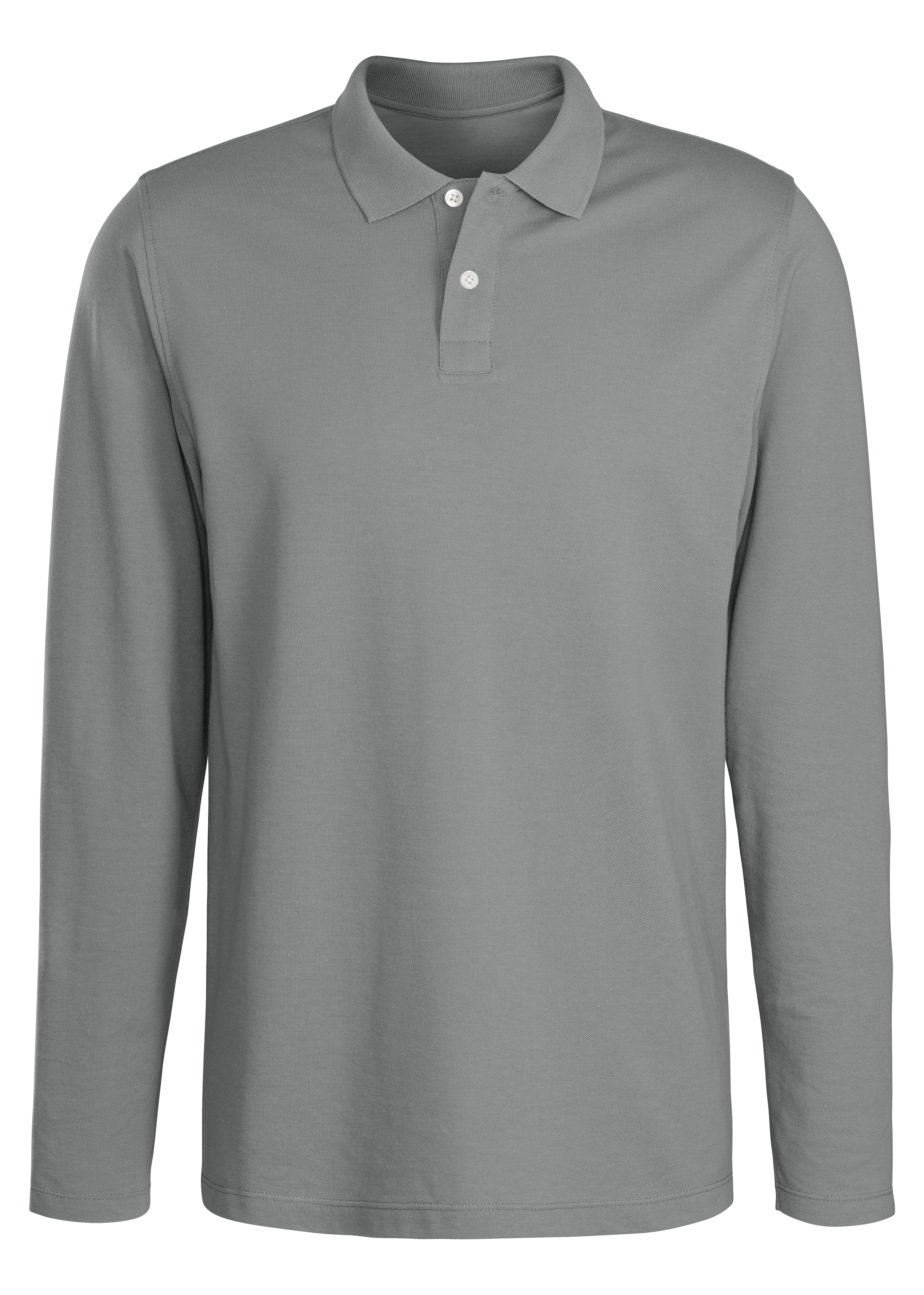 Beachtime Langarm-Poloshirt, Shirt mit Polokragen und Knopfleiste aus Baumwoll-Piqué
