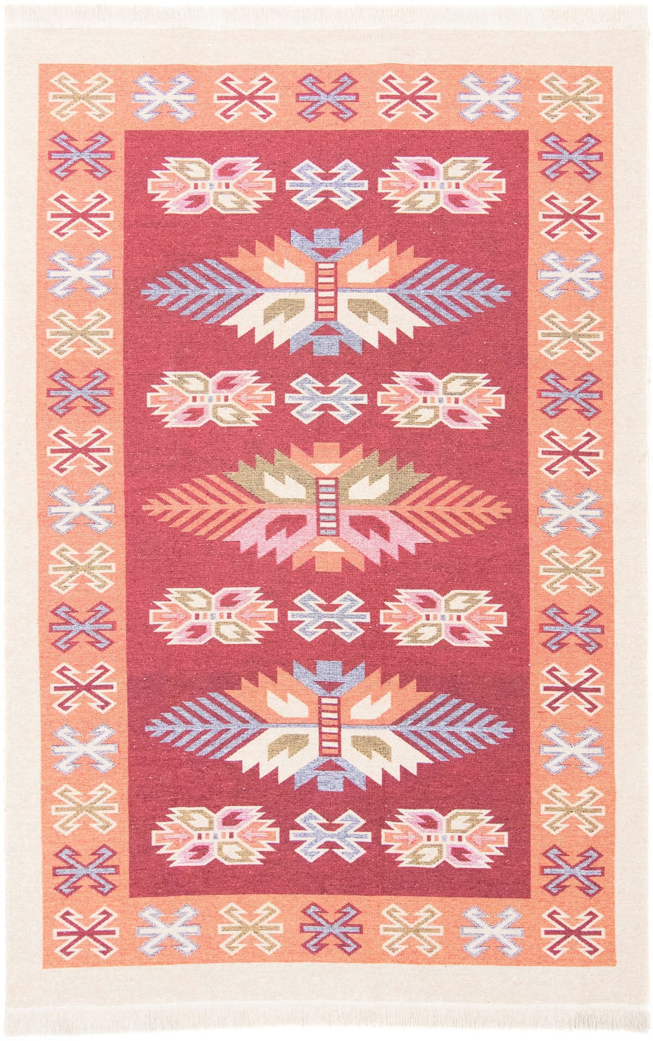 morgenland Wollteppich »Kelim Teppich Gizeh«, rechteckig, 5 mm Höhe, reine Baumwolle