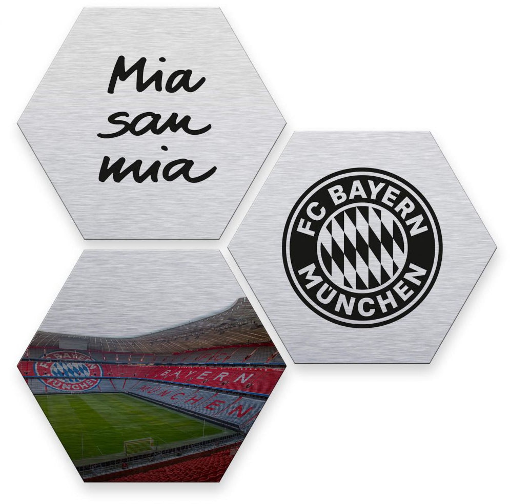 Wall-Art Mehrteilige Bilder shoppen »Silberfarben Jelmoli-Versand Bayern München«, St.) | (Set, FC 3 online