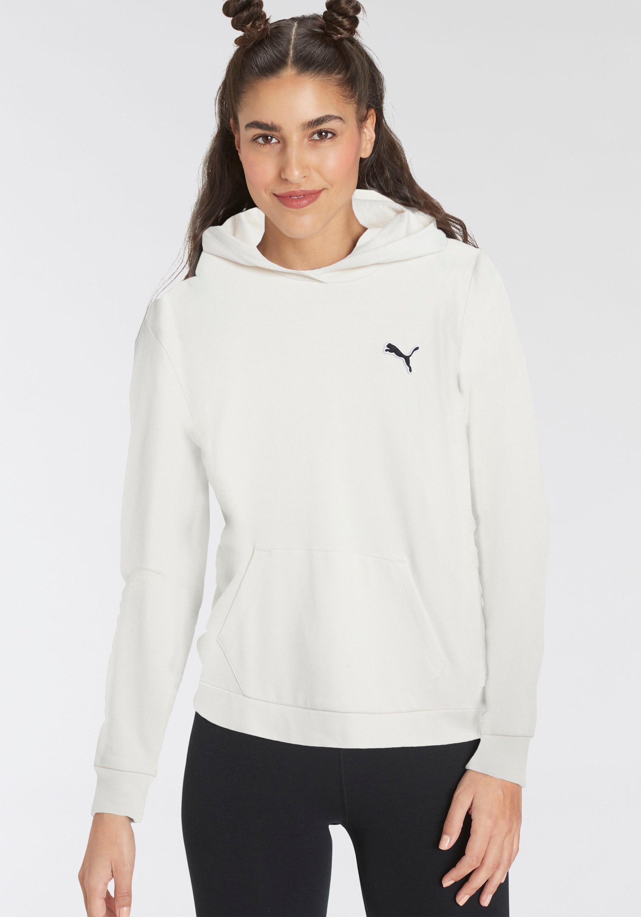 PUMA Kapuzensweatshirt »BETTER ESSENTIALS HOODIE FL«, mit Kapuze, mit Logodruck, mit Futter aus Fleece-Jersey