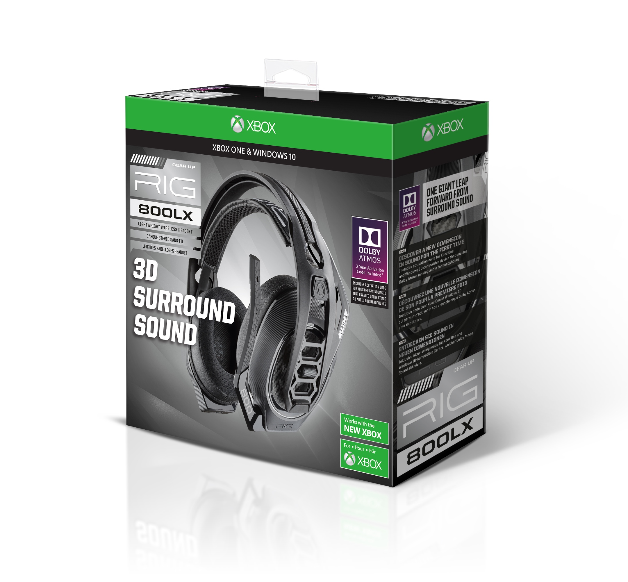 nacon Gaming-Headset »RIG 800LX V2 Gaming-Headset, schwarz, USB, kabellos, Dolby Atmos«, Over Ear, PC, Xbox, Xbox One, Xbox Series