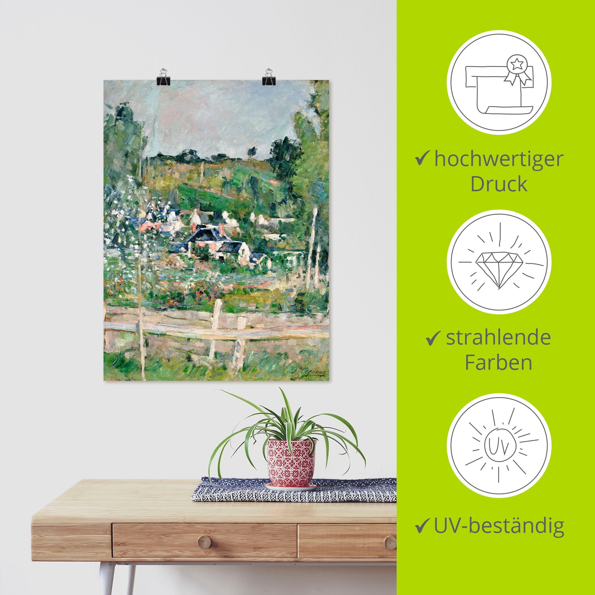 Artland Kunstdruck »Stillleben mit italienischer Fayence«, Garten, (1 St.), als Leinwandbild, Wandaufkleber oder Poster in versch. Grössen