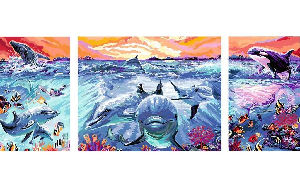 Ravensburger Malen nach Zahlen »MnZ Serie A Dolphins at Sunset«