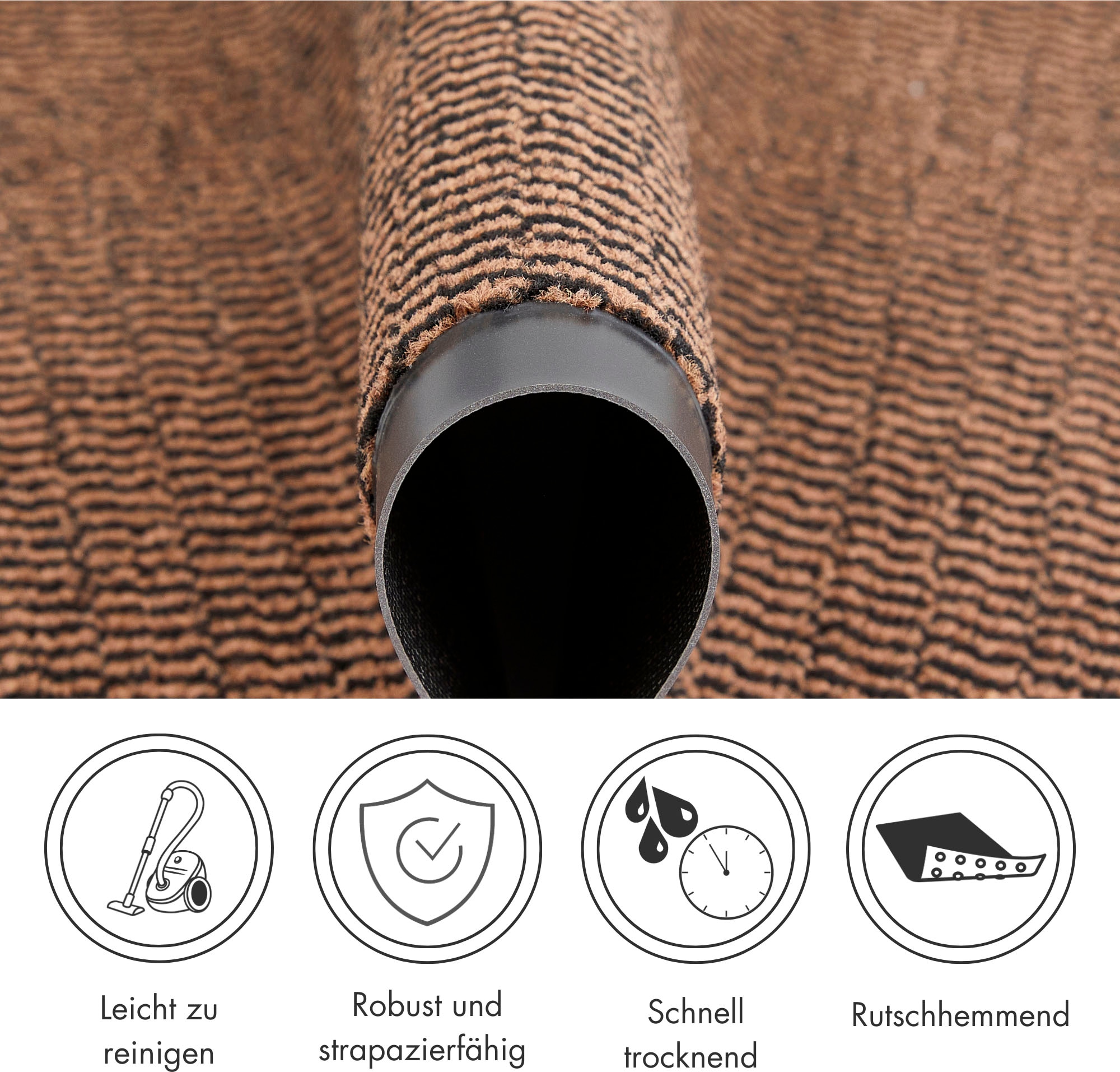 Andiamo Fussmatte »Easy, Made in Netherlands«, rechteckig, 5 mm Höhe, Schmutzfangmatte, rutschhemmend, Innen- und überdachten Aussenbereich