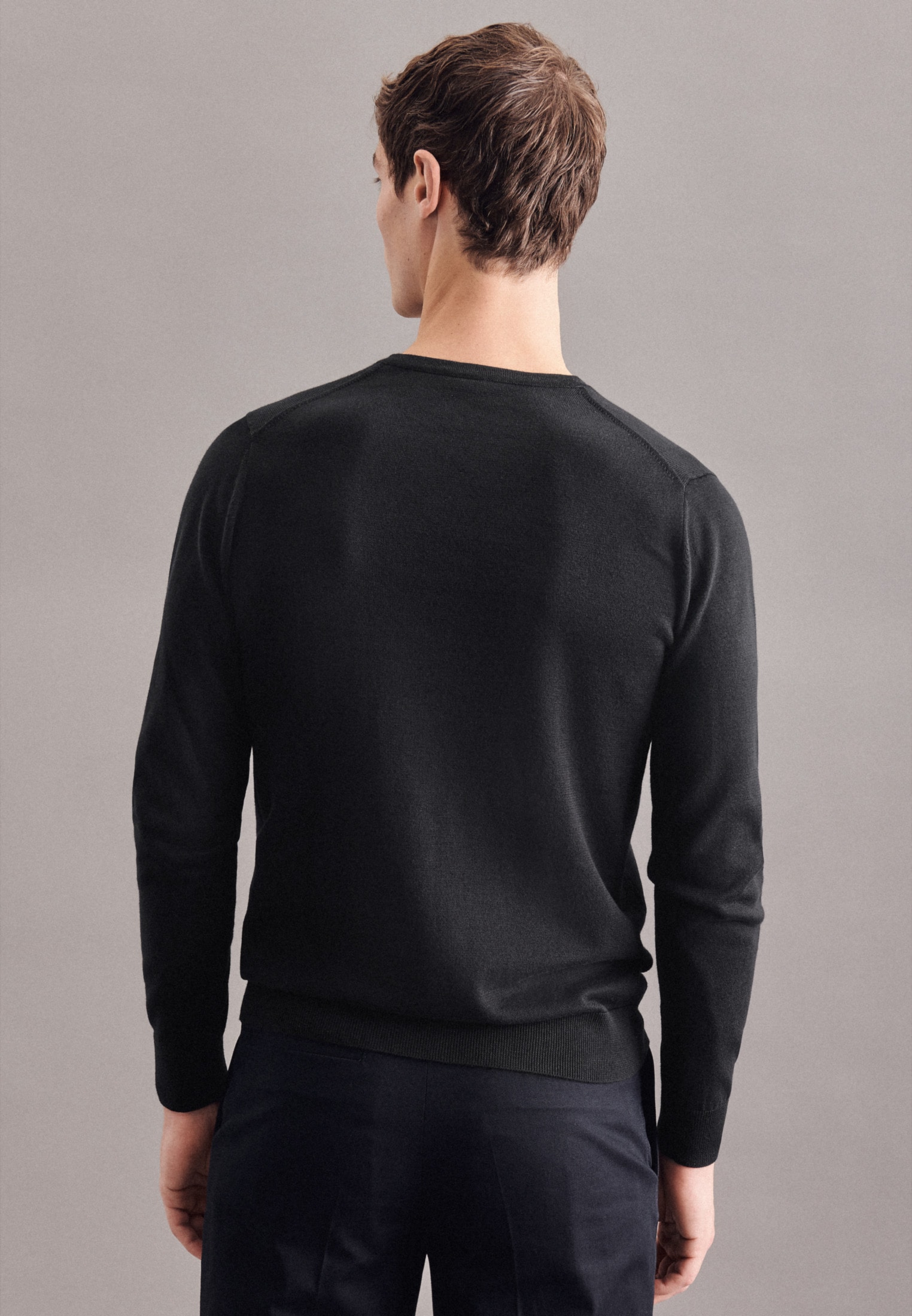 seidensticker Strickpullover »Schwarze Rose«, Langarm V-Neck Uni