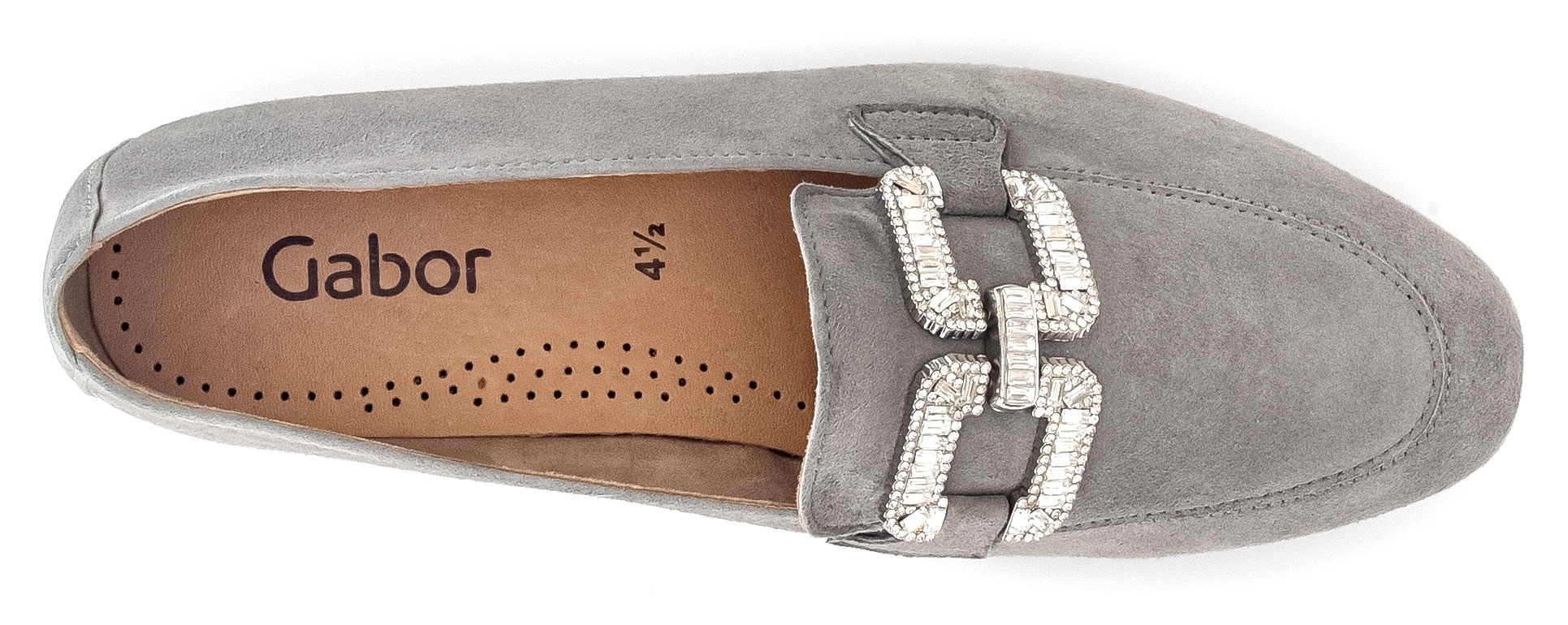 Gabor Loafer, Slipper, Festtagsschuh, Schlupfschuh mit edlem Schmuckelement