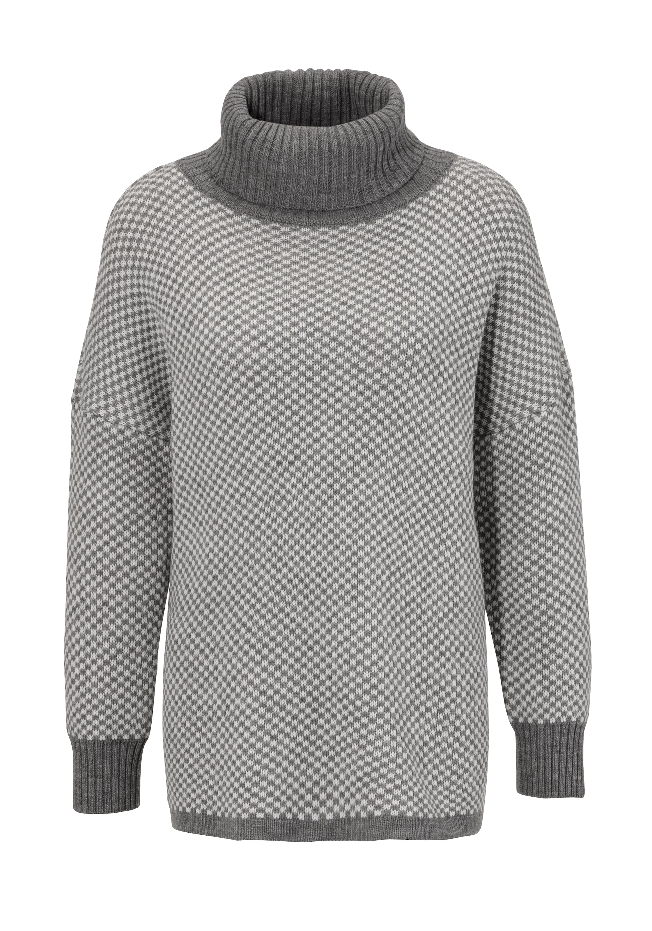 Aniston CASUAL Strickpullover, im Karo-Dessin mit Streifen-Optik