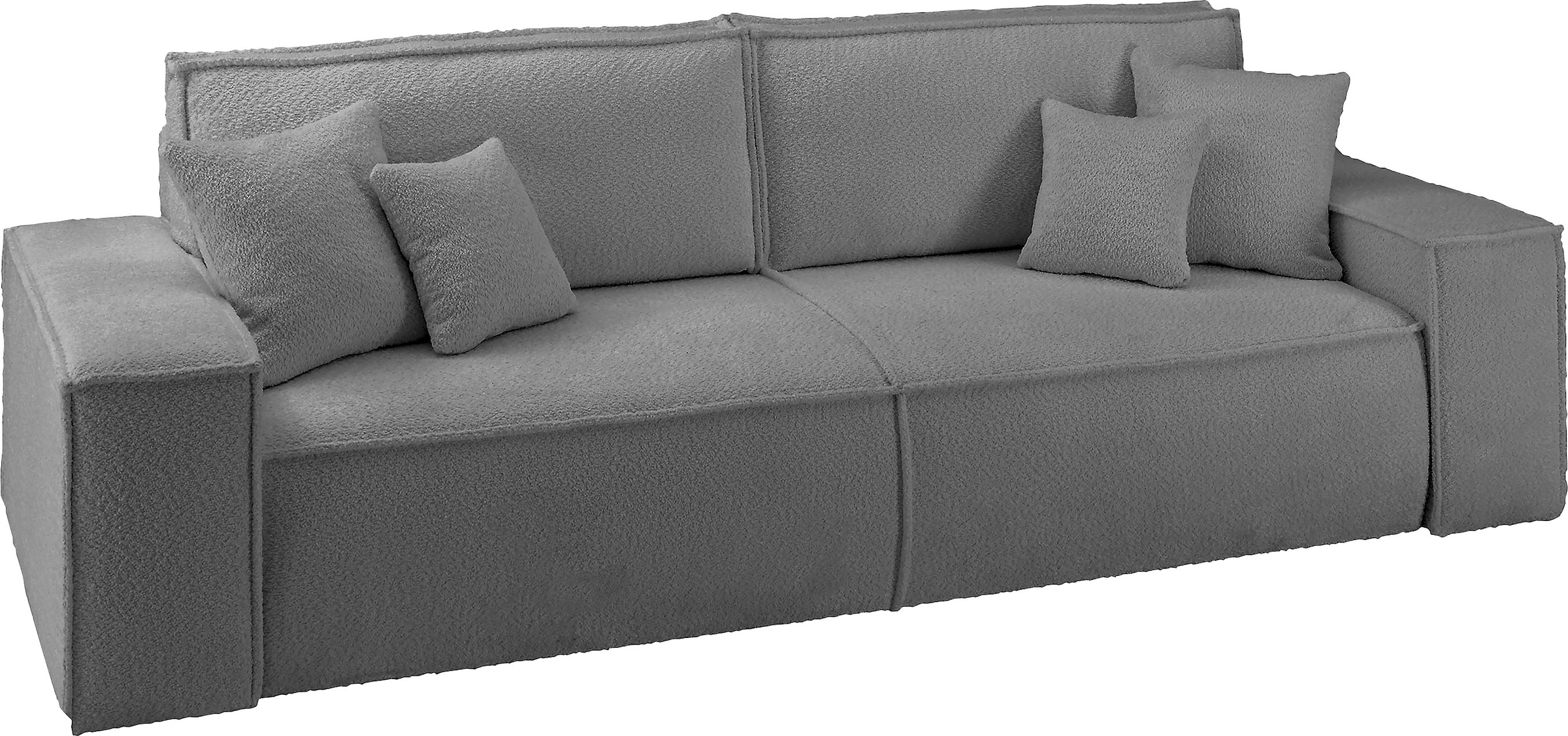 andas 3-Sitzer »FINNLEY Schlafsofa 257 cm, Schlaffunktion mit Bettkasten (200/136cm)«, in Aqua Clean-Bouclé, Struktur fein u. Cord