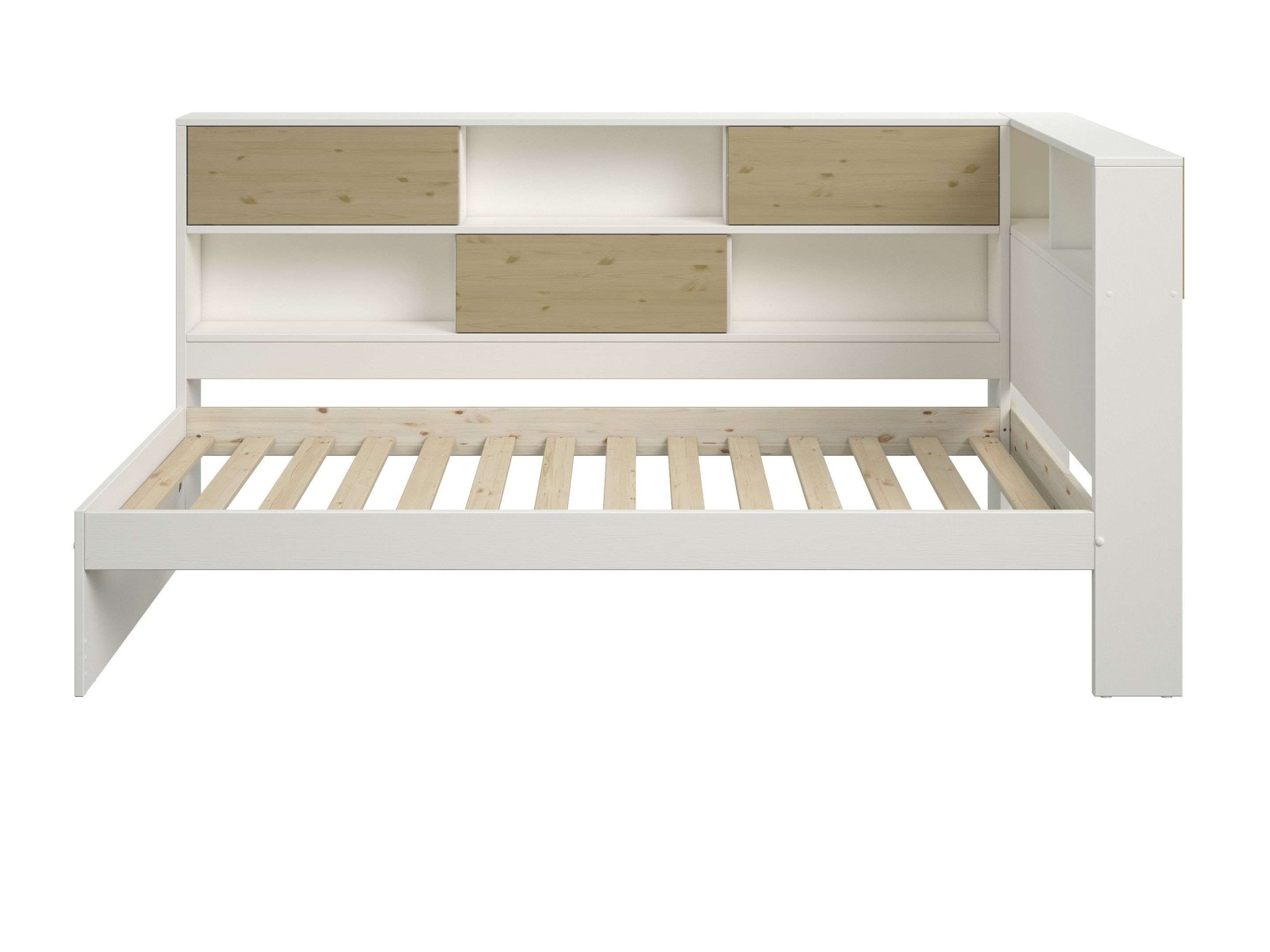Home affaire Stauraumbett »Amance«, (Aussenmasse B/T/H: 110,2/220,1/106,9 cm), teilmassiv, FSC® zertifiziert, inklusive Lattenrost, viel Stauraum