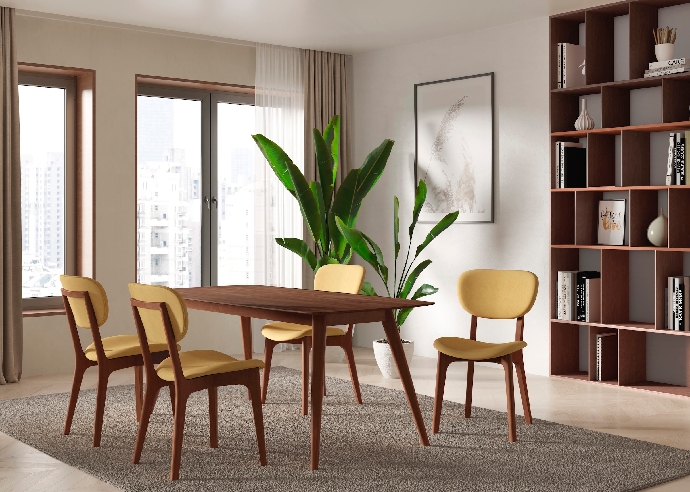 INOSIGN Stuhl »COZY Made in Italy«, (Set), 2 St., Microfaser, Gestell in Buche, Kirsch- oder Nussbaum, Massivholz, Design Stuhl