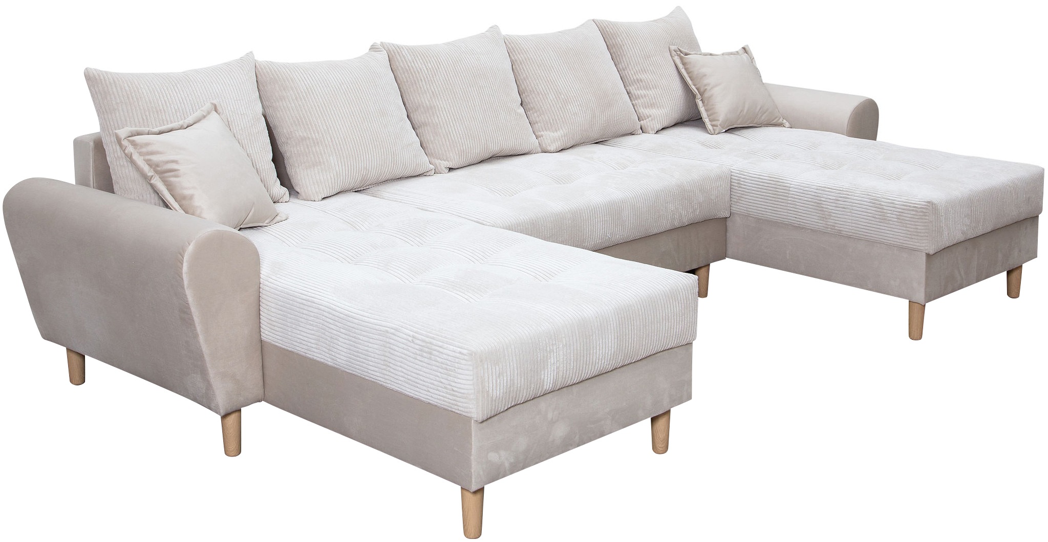 COLLECTION AB Wohnlandschaft »Raisa U-Form«, mit Federkern, Kissen und Steppung im Sitzbereich