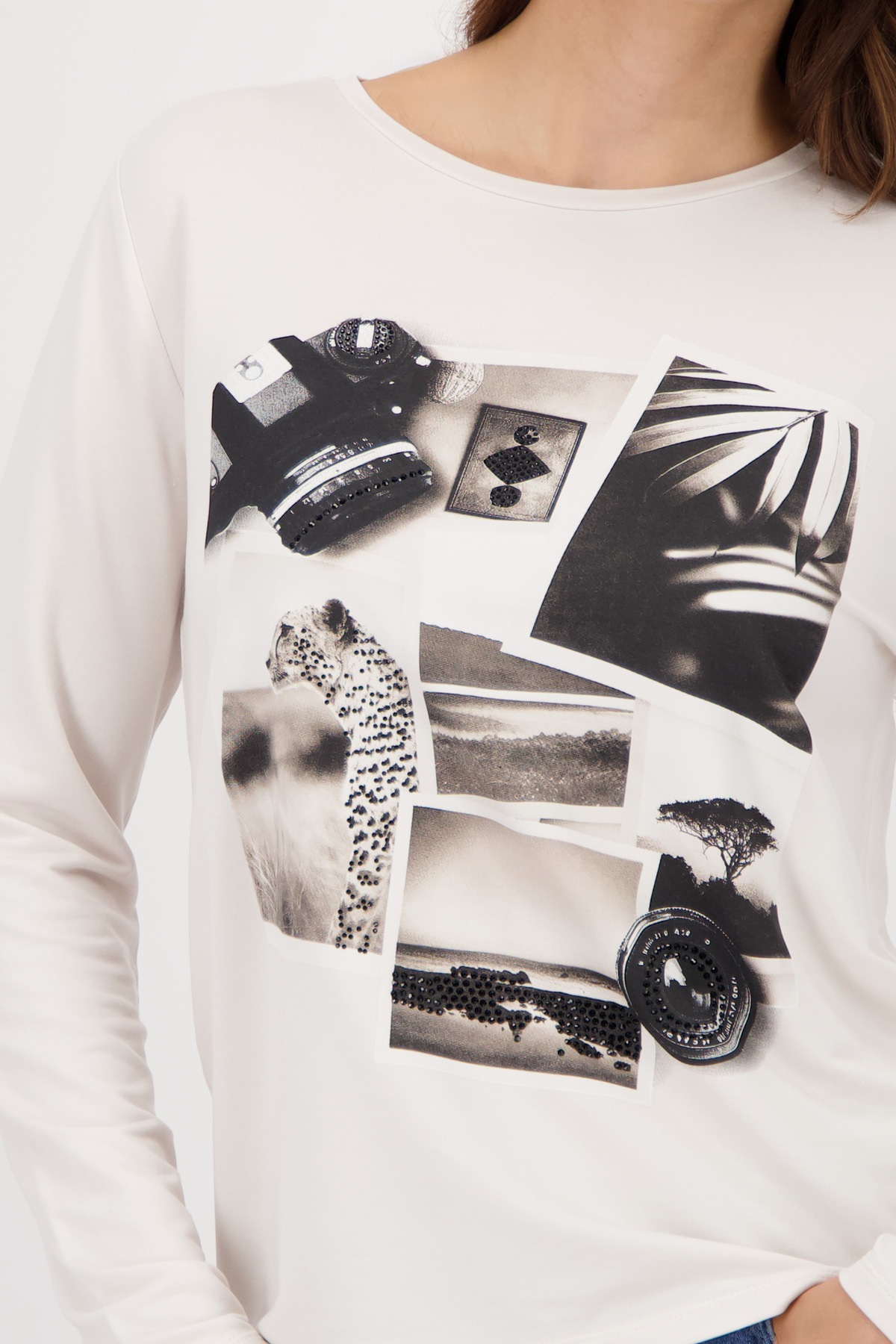 Monari Langarmshirt »Shirt Collage«, Mit Rundhalsausschnitt