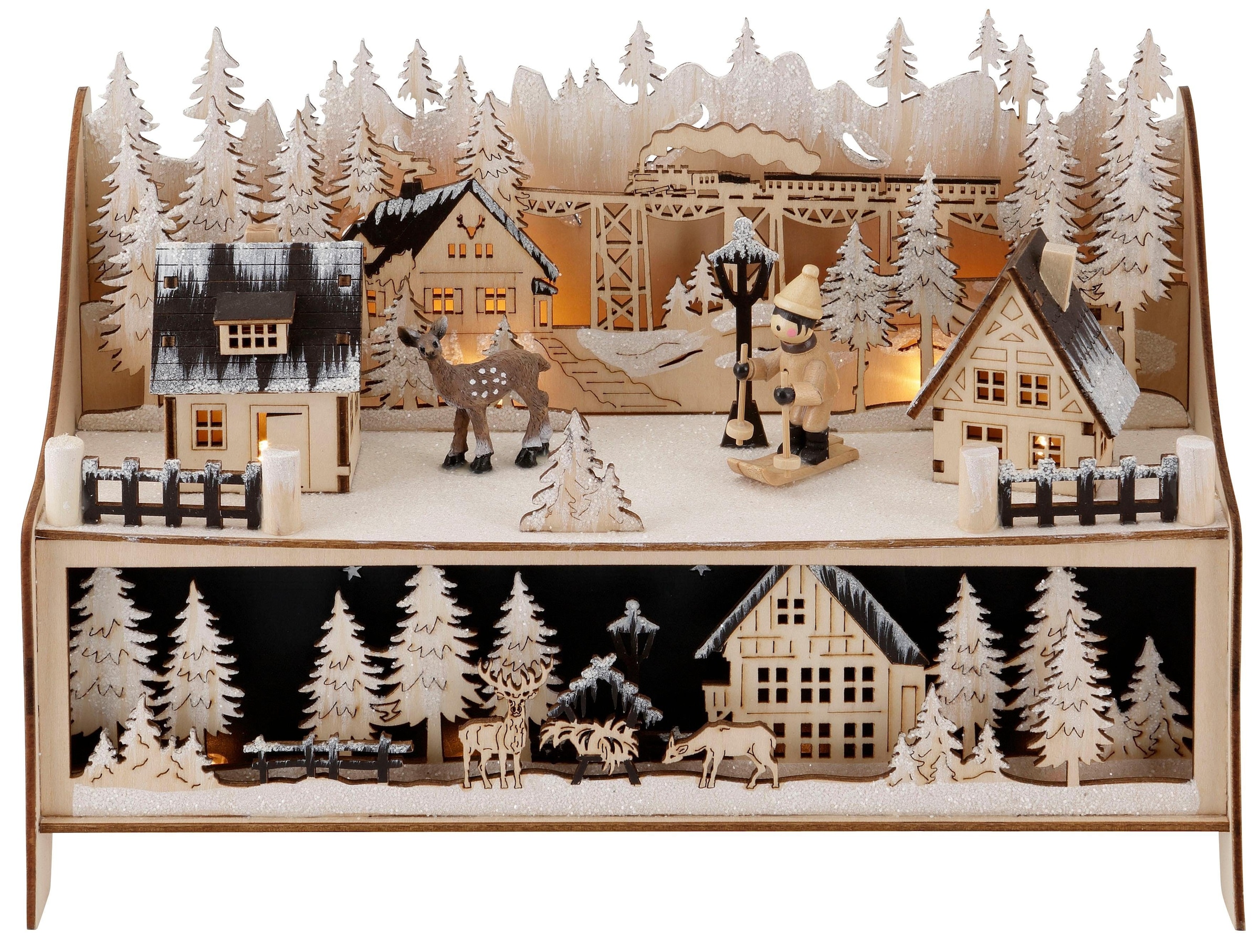 Home affaire Lichterbogen »Lichtersockel, Weihnachtsdeko«, aus Holz, mit  vielen Details commander en ligne | Weihnachtshäuser