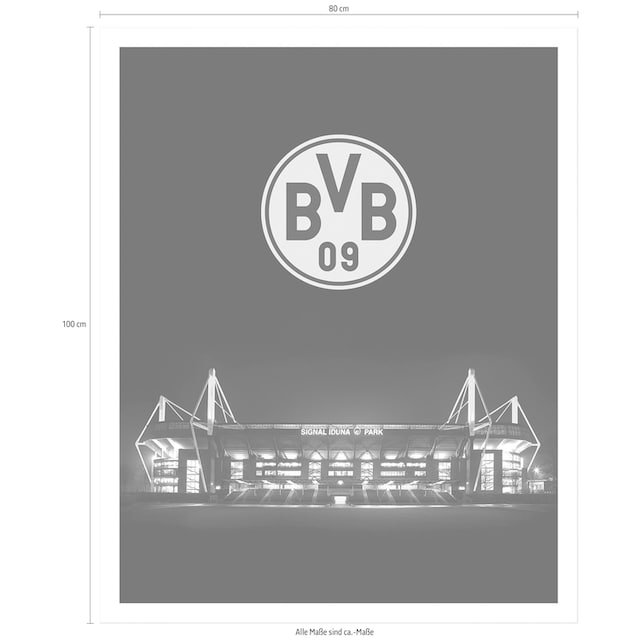 Wall-Art Poster »BVB Signal Iduna Park bei Nacht Emblem«, Poster, Wandbild,  Bild, Wandposter online bestellen | Jelmoli-Versand