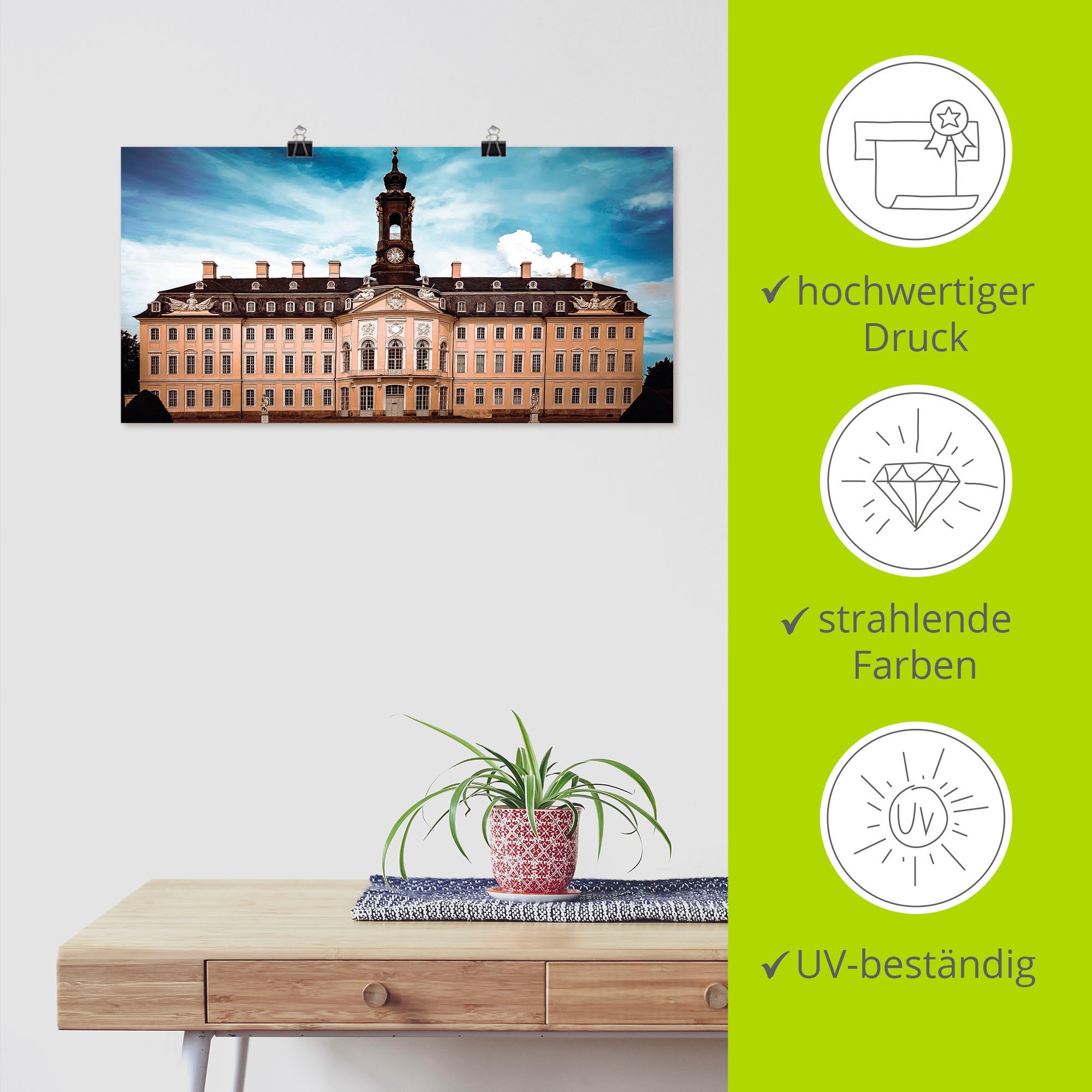 Artland Wandbild »Schloss Hubertusburg Wermsdorf«, Gebäude, (1 St.), als Alubild, Leinwandbild, Wandaufkleber oder Poster in versch. Grössen
