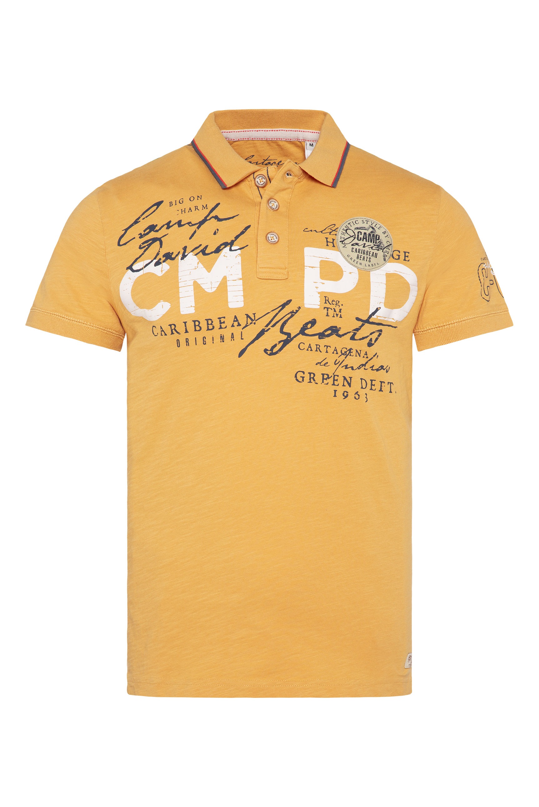 CAMP DAVID Poloshirt, mit Front- und Backprint