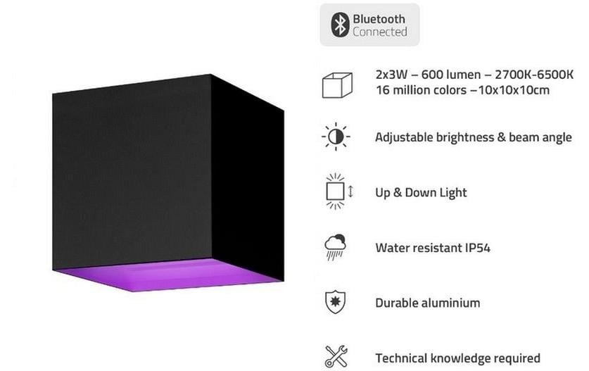 Hombli LED Gartenleuchte »hombli Smart Wall Light 2 x 3W RGB+CCT«, 2 flammig