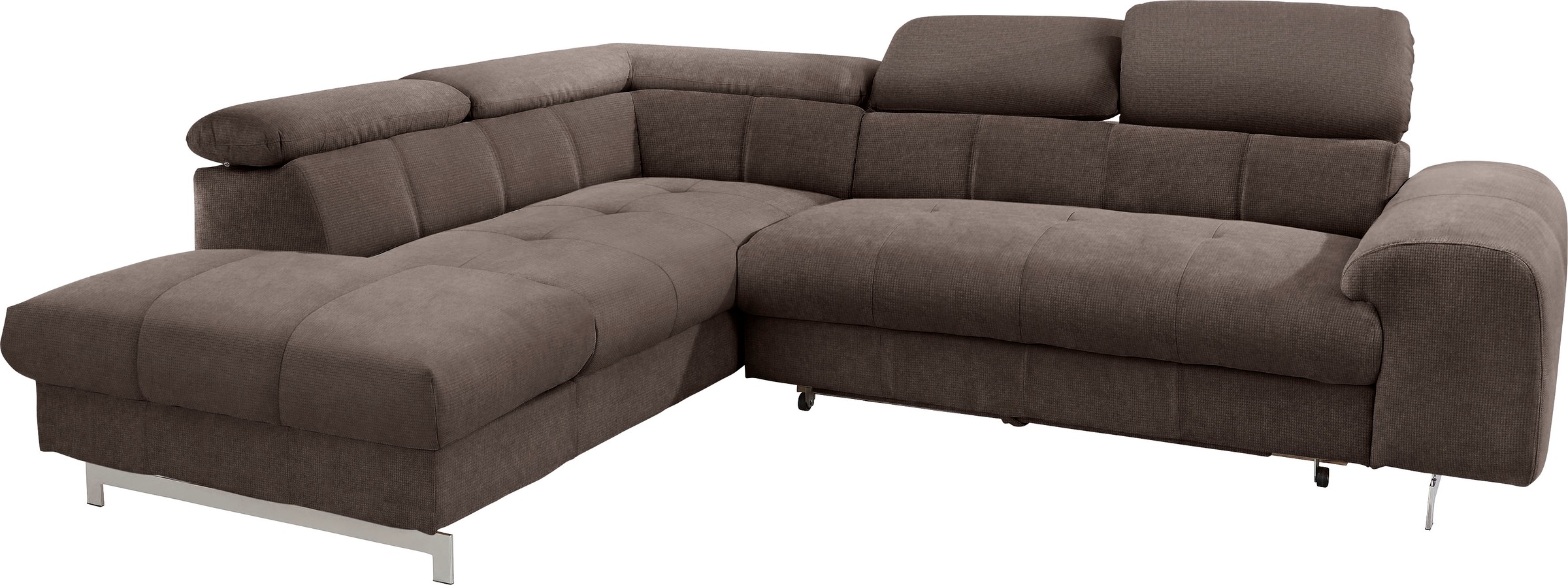 COTTA Polstergarnitur »Chef L-Form«, (Set, 2 tlg.), Set bestehend aus: Ecksofa mit Kopfteilverstellung & Hocker