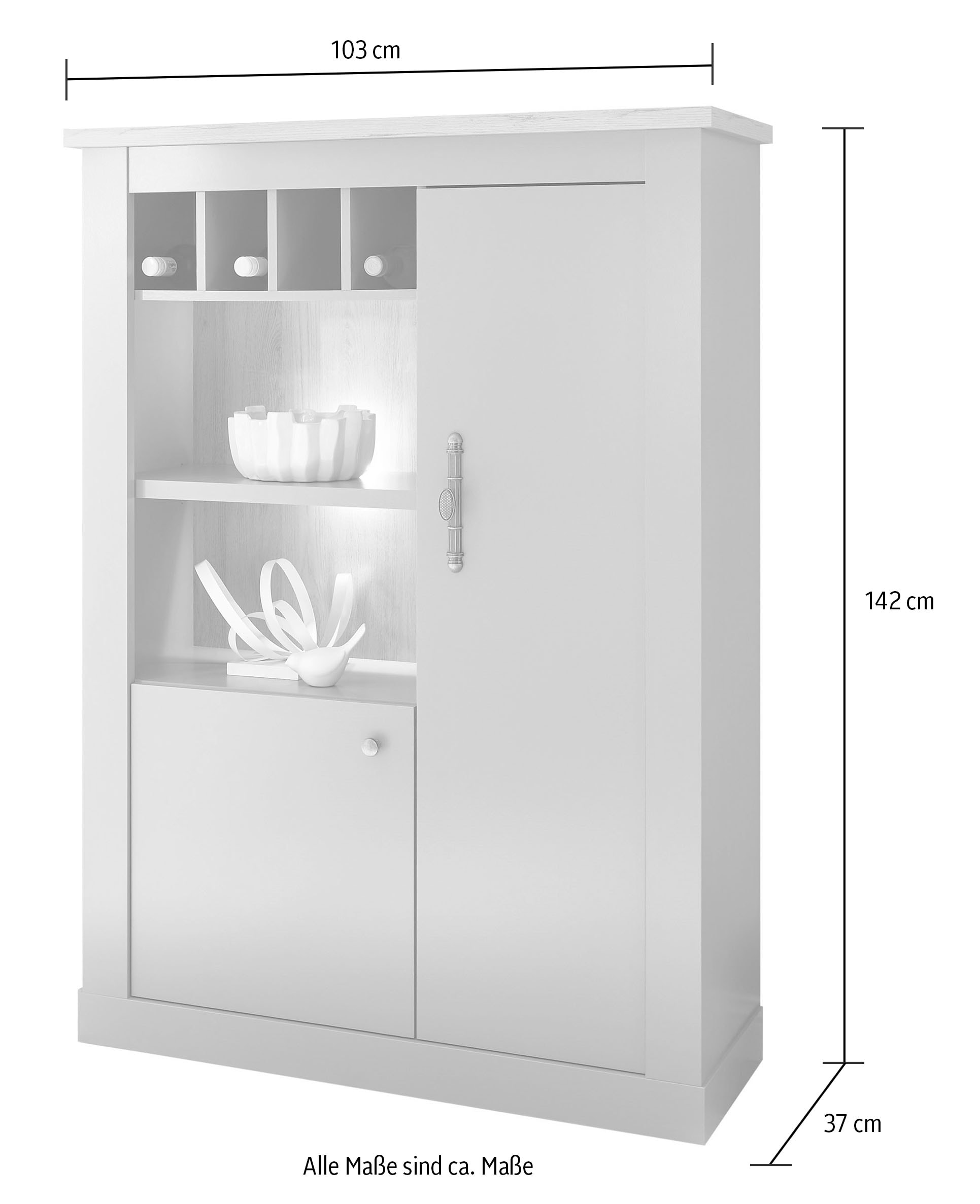 Home affaire Mehrzweckschrank »CHAMBORD«, Breite ca. 103 cm