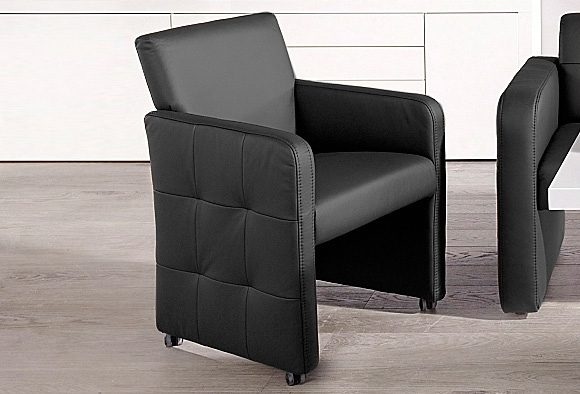 exxpo - sofa fashion Esszimmersessel »Barista, Loungesessel auf Rollen mit hoher Bodenfreiheit«