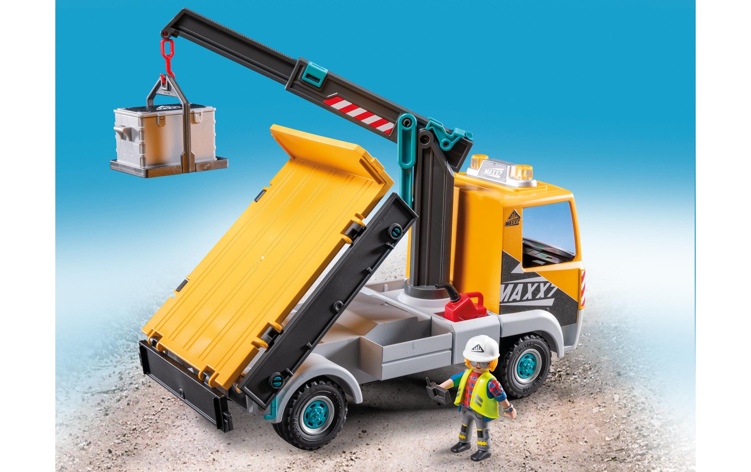 Playmobil® Spielbausteine »Action Heroes Baustellen-LKW mit Kran 71750«, (55 St.)