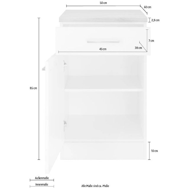 wiho Küchen Unterschrank »Zell«, Breite 50 cm online kaufen |  Jelmoli-Versand