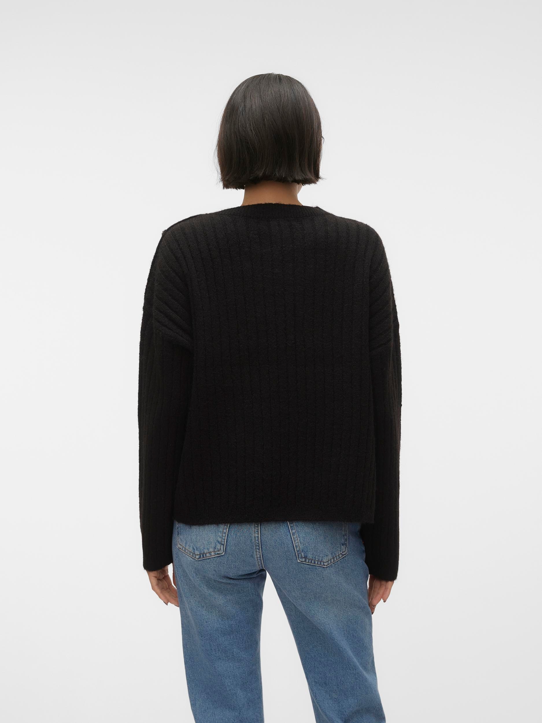 Vero Moda Rundhalspullover »VMELYA LS O-NECK BUTTON PULLOVER GA BOO«