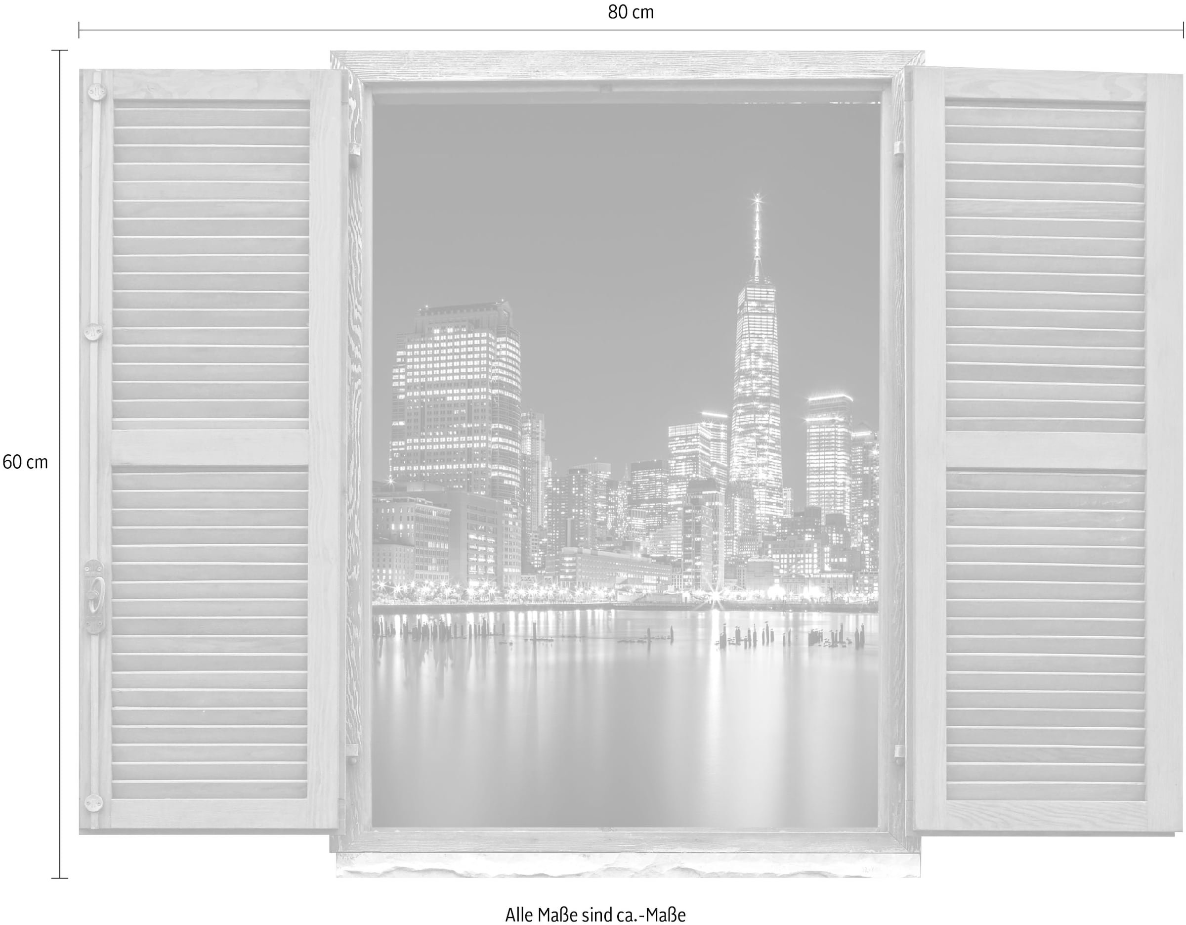 queence Wandtattoo »Grossstadt«, (1 St.), Wandsticker, Wandbild, selbstklebend, 3D, Fenster