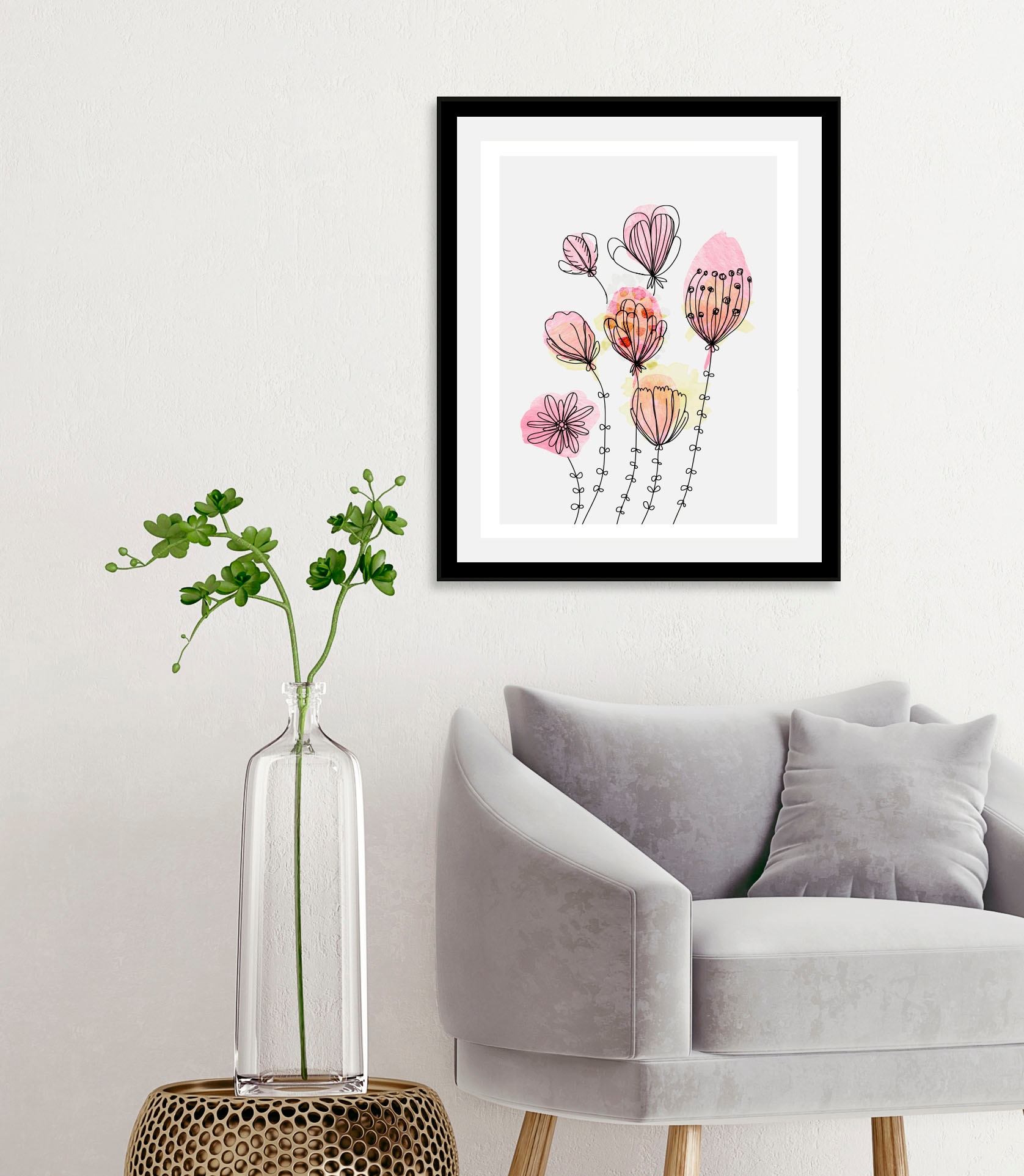 queence Bild "Faye" Blumen  Blumenbilder  Pflanzen  Pflanzenbilder 1 Stk. tlg. gerahmt