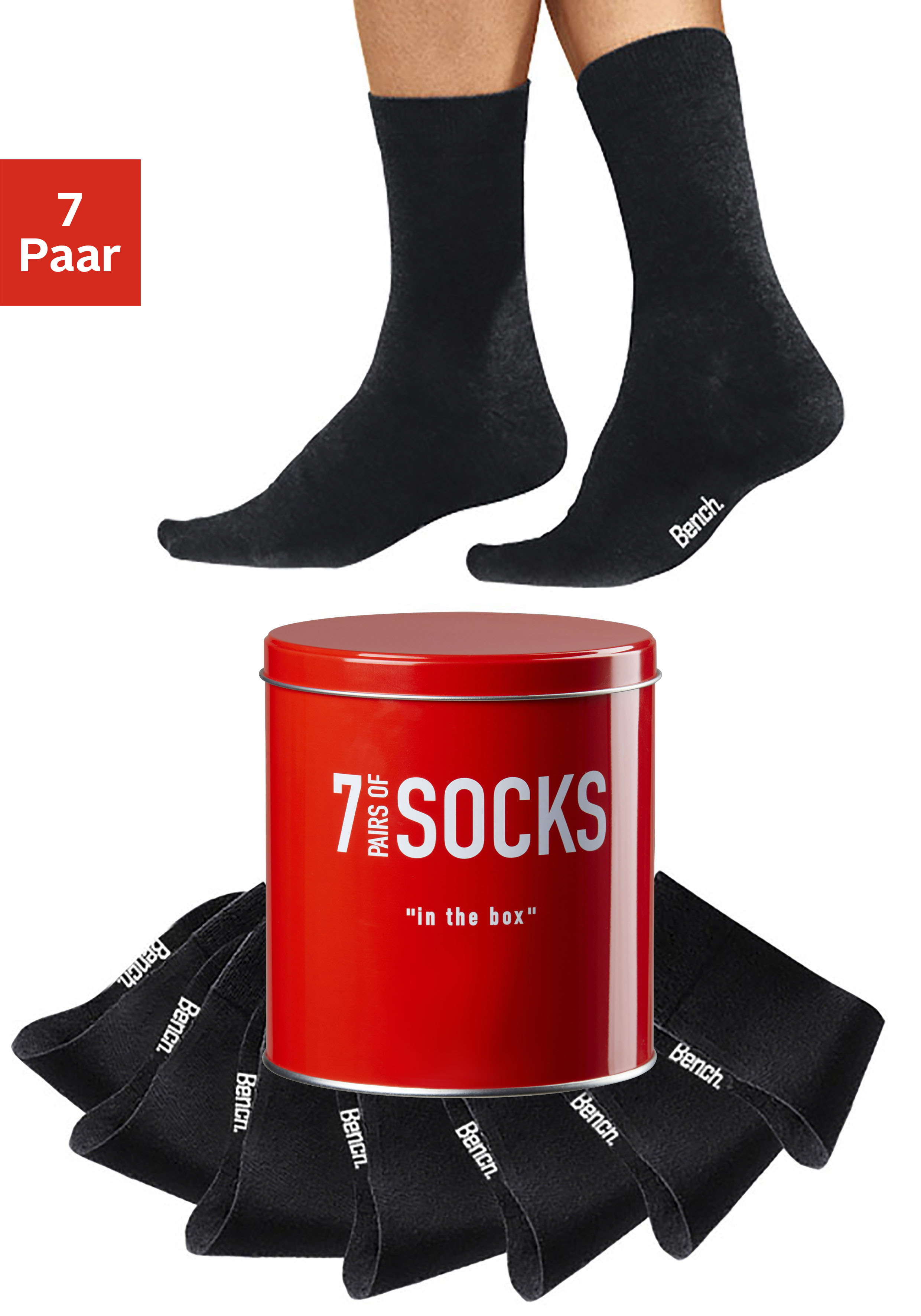 Businesssocken, (Set, 7 Paar), in der praktischen Dose