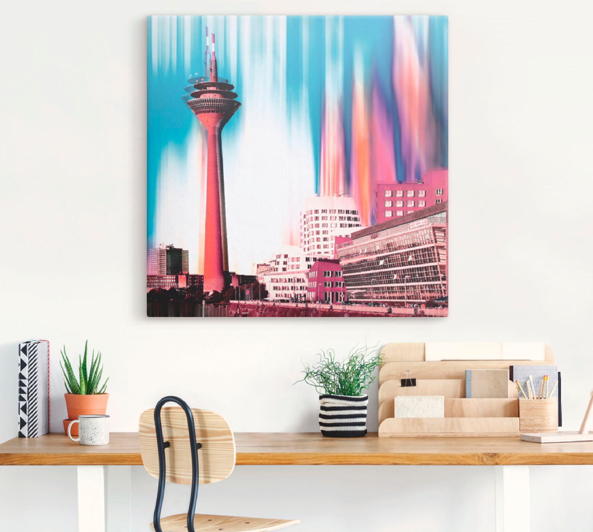 Artland Leinwandbild »Düsseldorf Skyline Collage I«, Deutschland, (1 St.), auf Keilrahmen gespannt