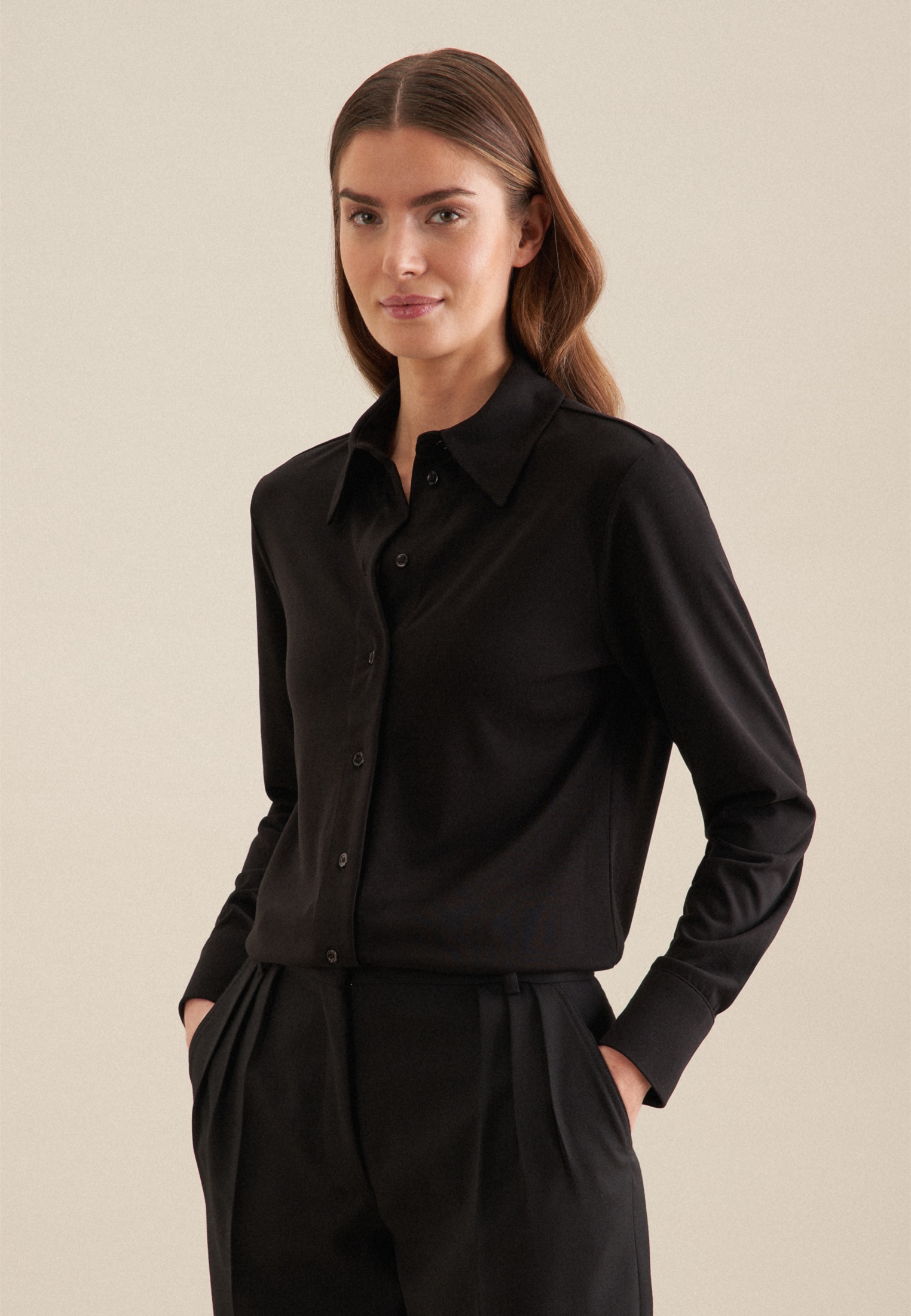 seidensticker Hemdbluse »Schwarze Rose« 1/1 Kragen Uni