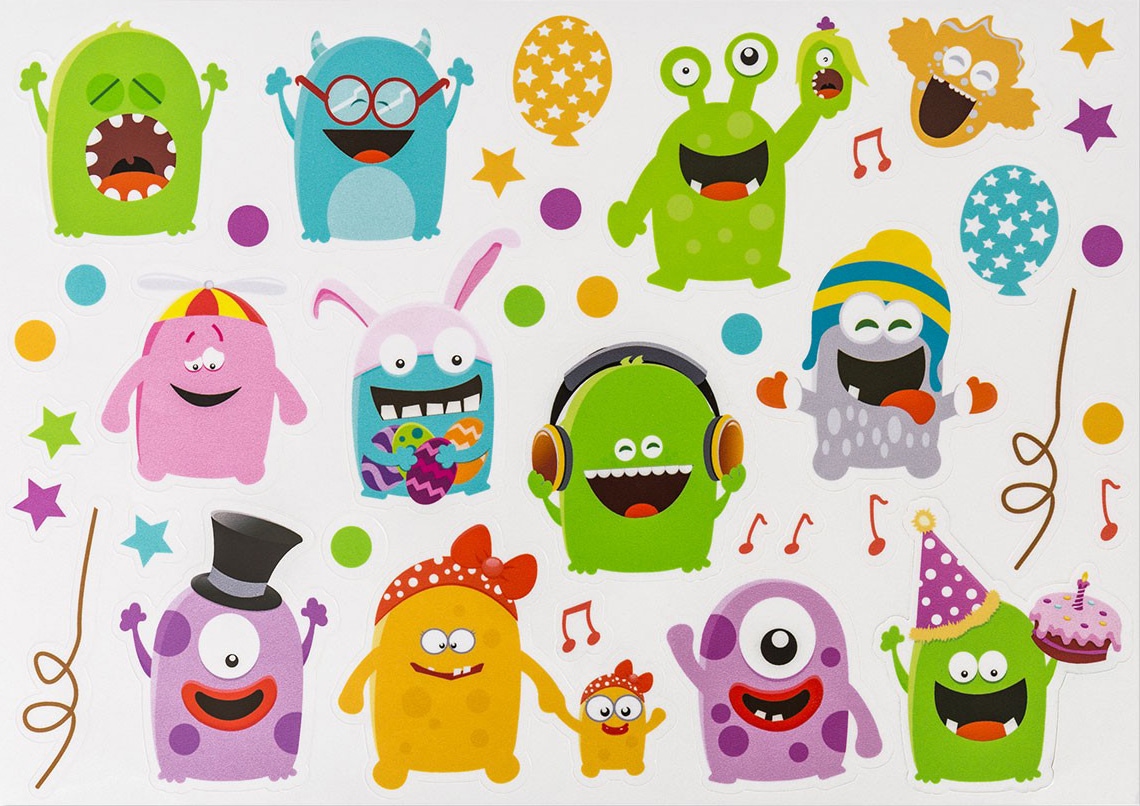 ✵ Hauptstadtkoffer Kinderkoffer Monster-Stickern Jelmoli-Versand Monster«, 4 Kids, | entdecken Rollen, »For mit wasserbeständigen, günstig reflektierenden