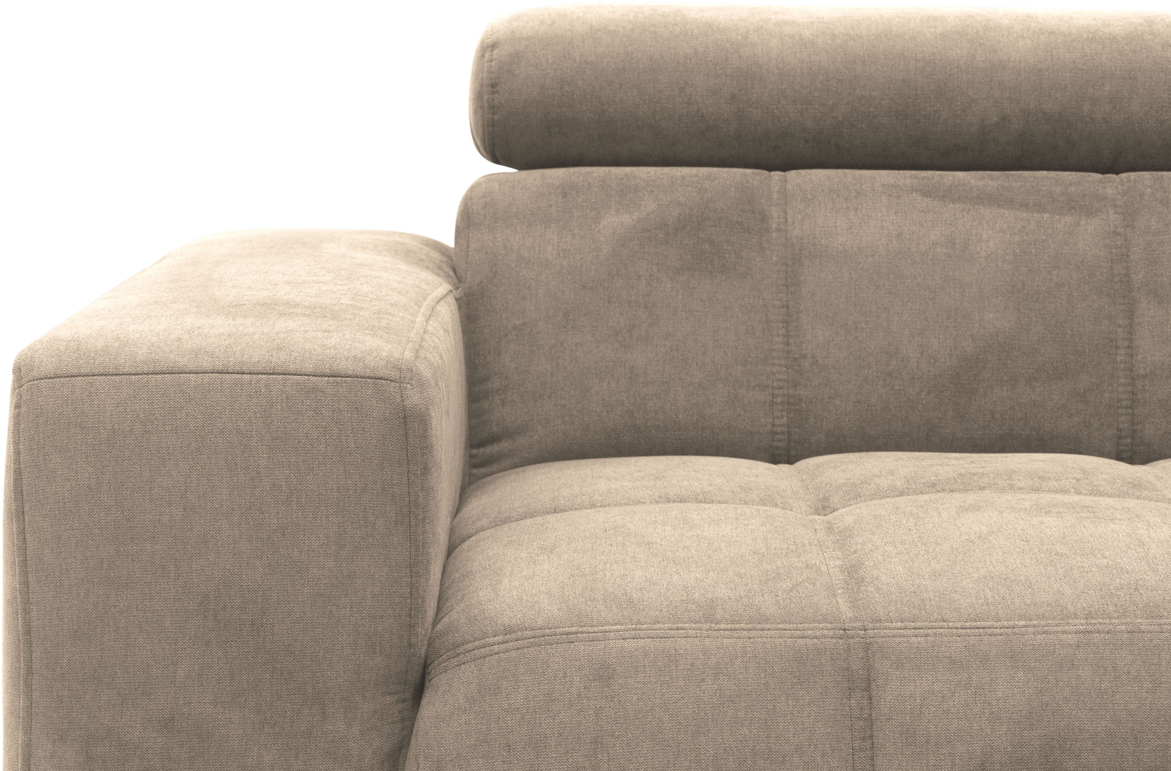 DOMO collection Ecksofa »Trento L-Form, mit Kufenfuss oder Einzelfuss«, wahlweise mit Kopfteilverstellung, Recamiere links/rechts bestellbar