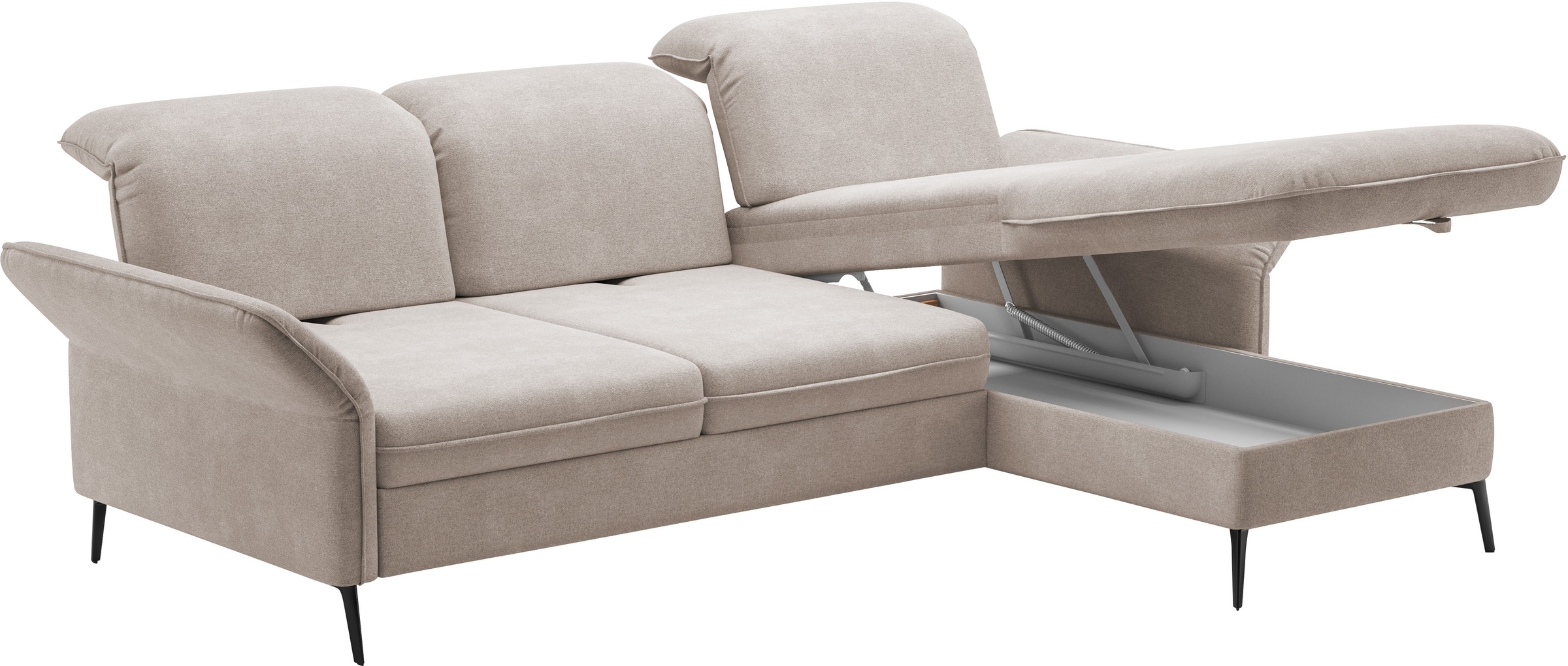 sit&more Ecksofa »Emely, inkl. Sitztiefenverstellung«, wahlweise mit Bettfunktion,Bettkasten,Kopf- & Armteilverstellung