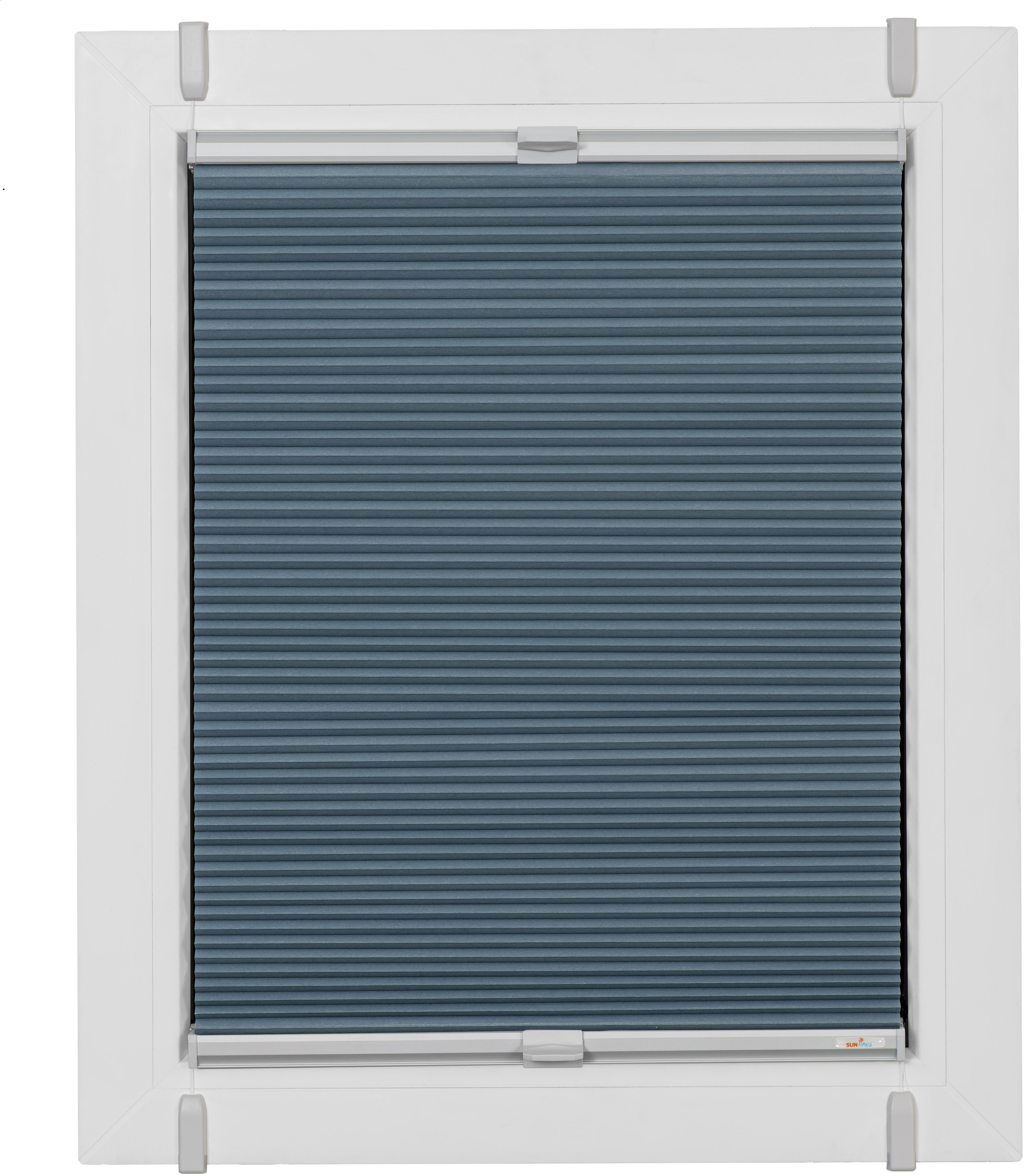 sunlines Wabenplissee "One Size Style Honeycomb VD" verdunkelnd ohne Bohren verspannt Zubehörfarbe grau, zum Klemmen