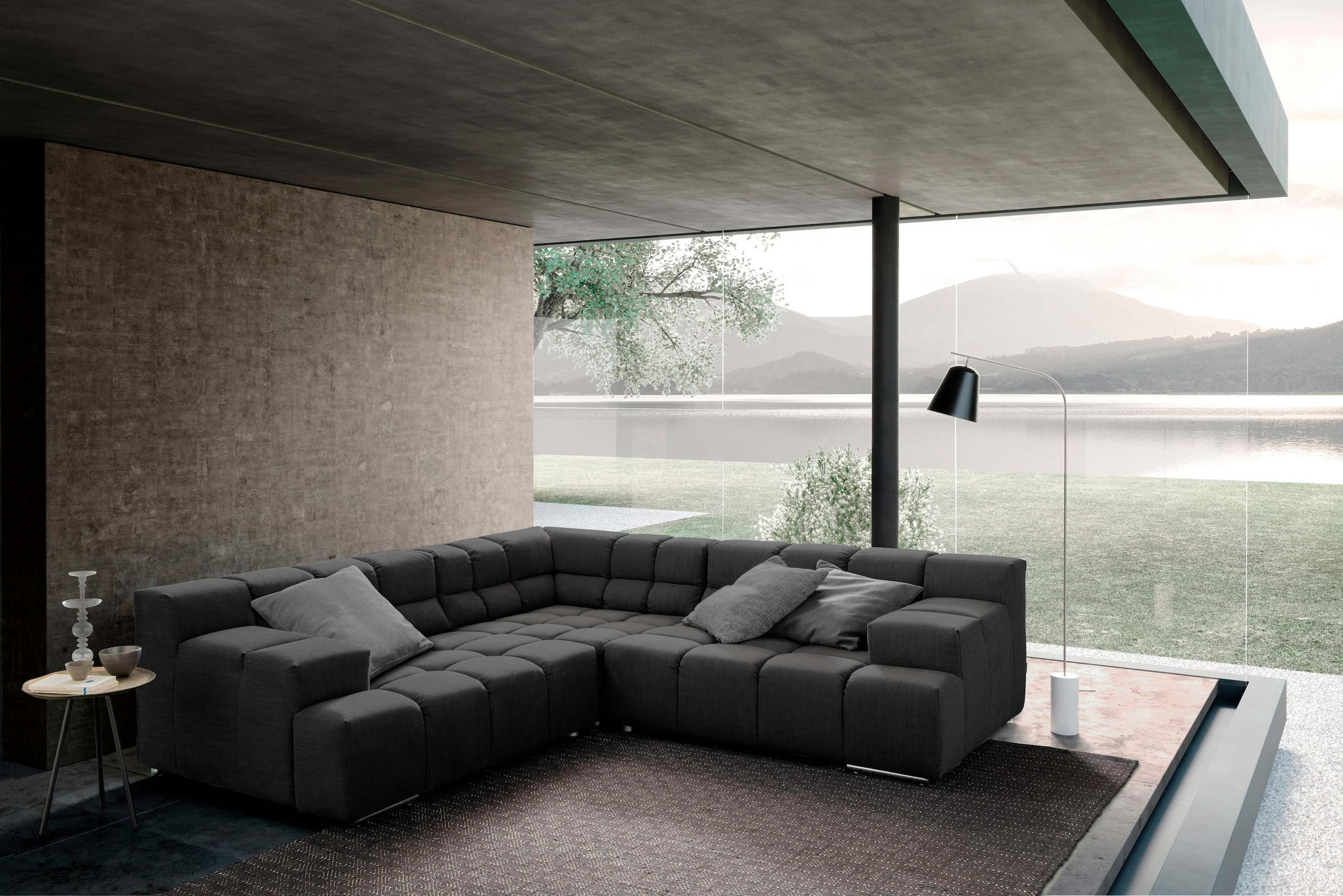 designwerk Ecksofa »Temple L-Form, tolles Designsofa«, mit Sitztiefenverstellung
