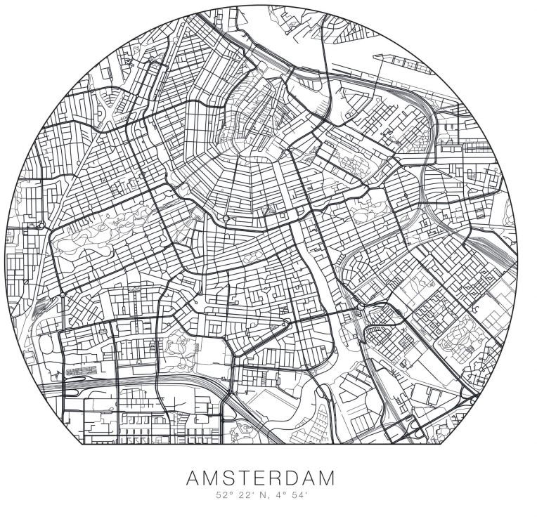 Jelmoli-Versand Wandtattoo Amsterdam »Stadtplan bestellen (1 St.) online | Tapete«, Wall-Art