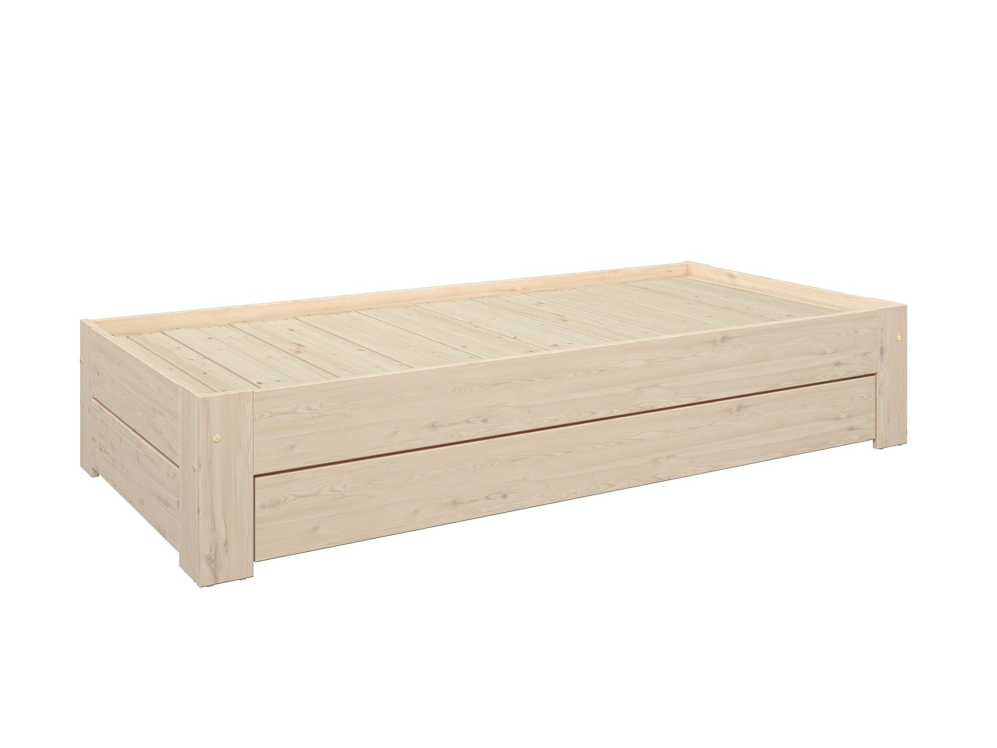 Home affaire Massivholzbett »Imme, ausziehbar 90cm-180cm, ideal für Schlafbesuch, mit Lattenrost«, (Liegefläche 2x 90x200cm), Massive Kiefer, Schubkasten optional, Belastbarkeit 180 KG