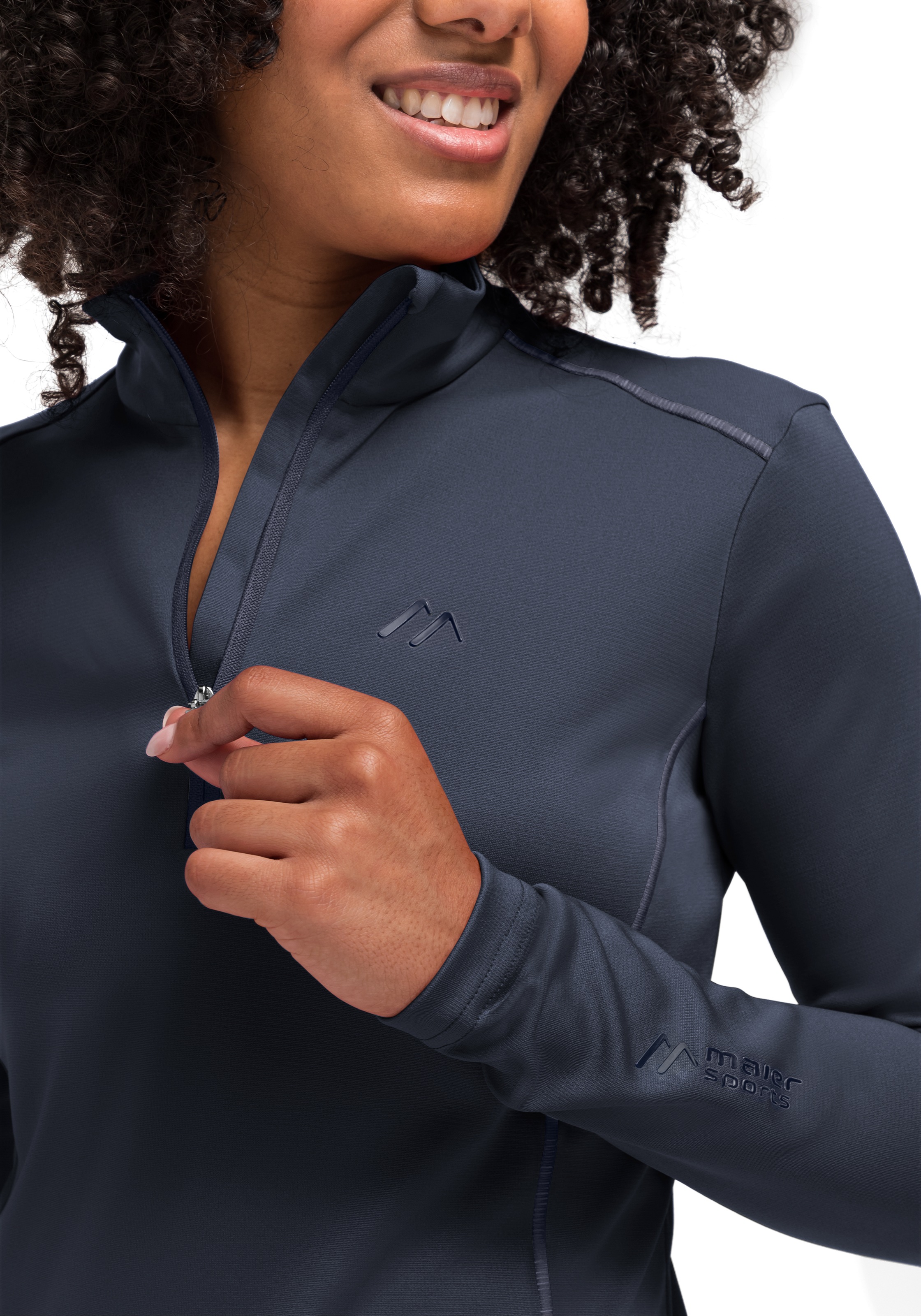 Maier Sports Fleecepullover »Jenna Rec«, Damen Midlayer, elastisches und pflegeleichtes Half-Zip Fleece