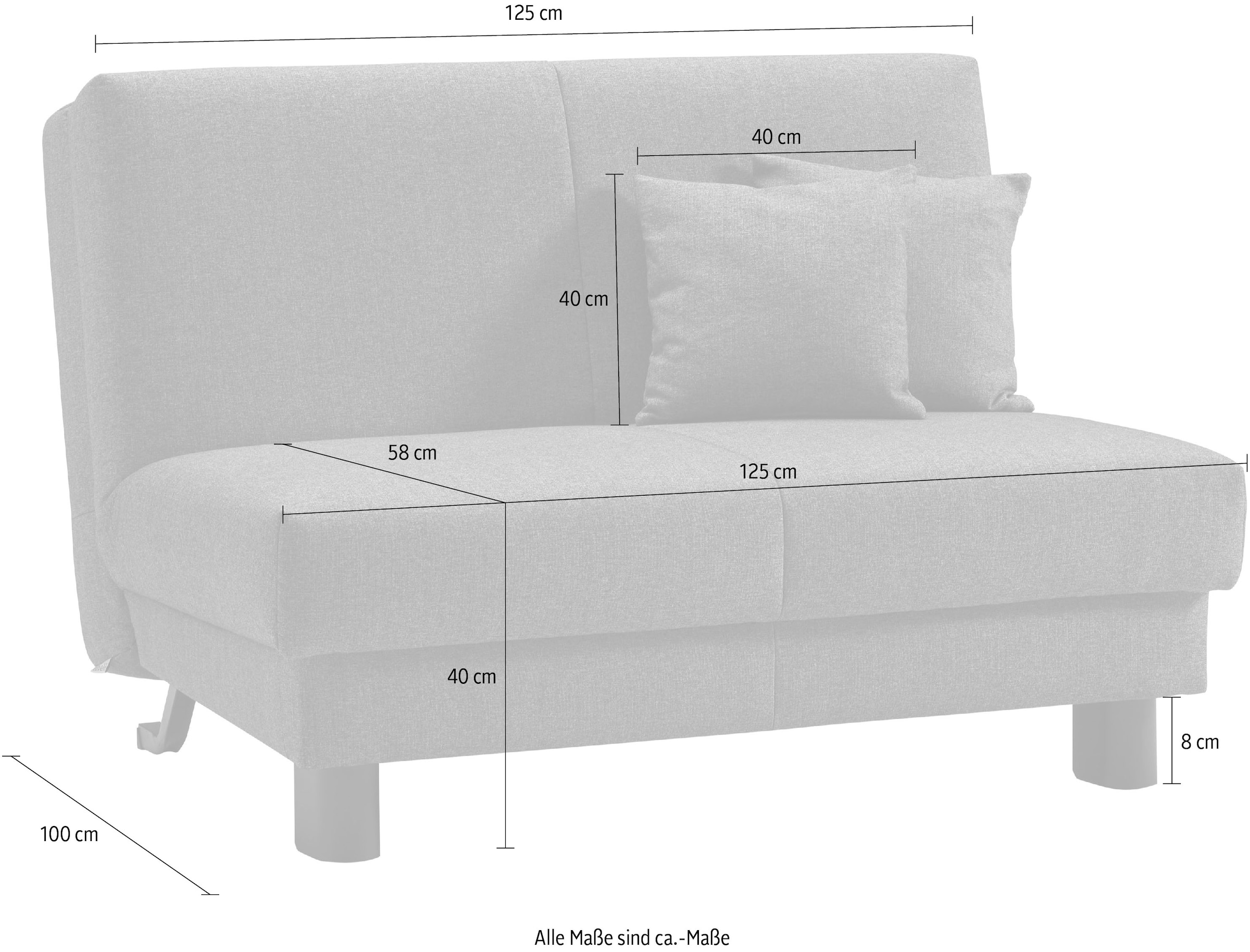 ell + ell Schlafsofa »Enny«, Liegefläche Breite 120 oder 140 cm, Liegehöhe 40 cm, Füsse schwarz