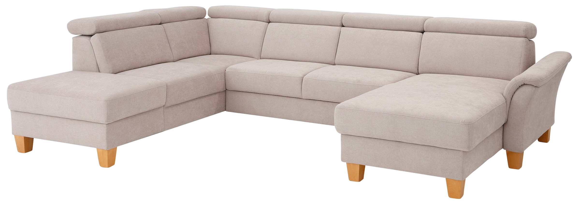 Home affaire Wohnlandschaft »Conville U-Form«, Kopfteilverstellung wahlweise mit Bettfunktion und Bettkasten