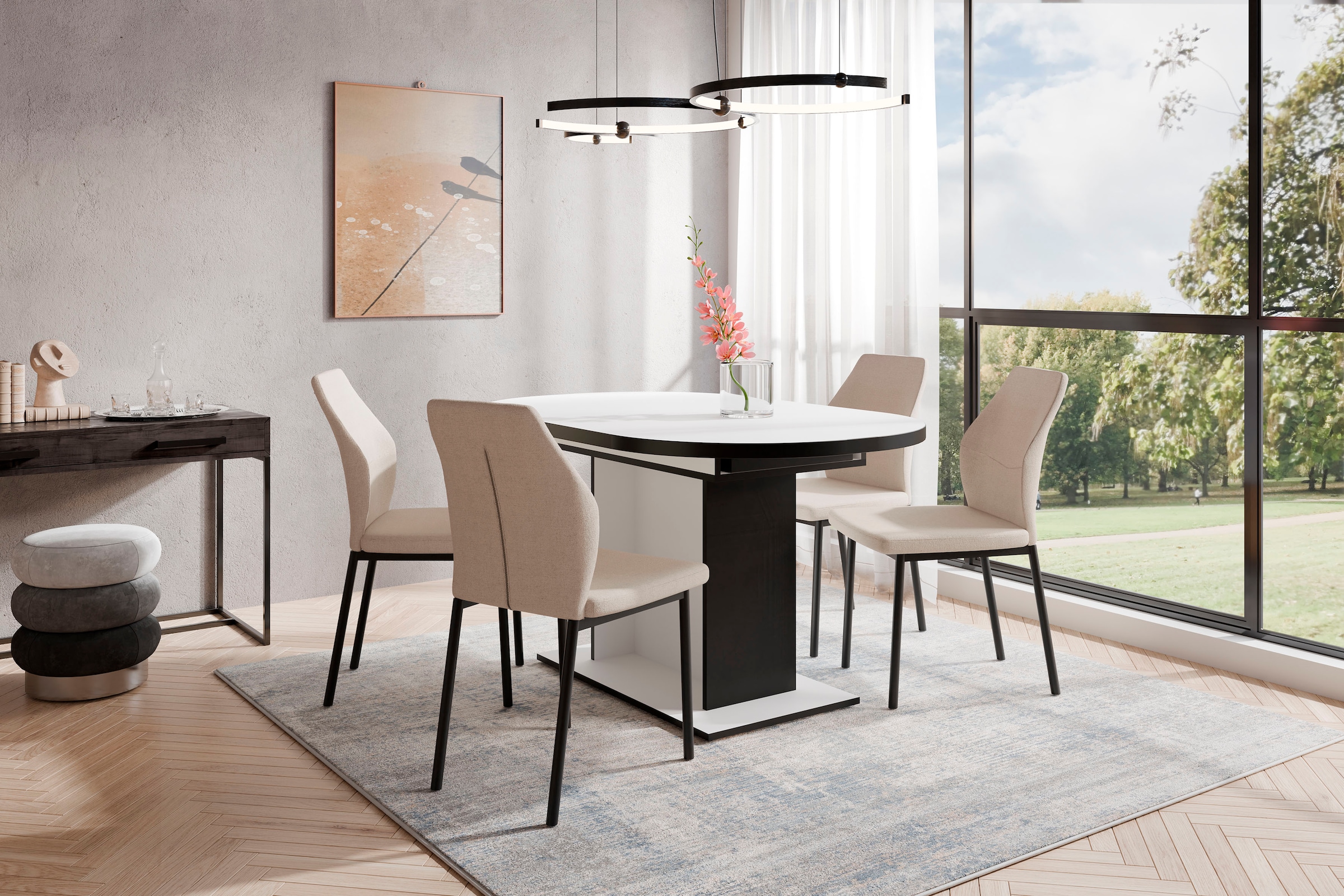 Home affaire Esstisch »Basel«, pflegeleichter Tisch, 140cm auf 180cm ausziehbar, verschiedene Farben
