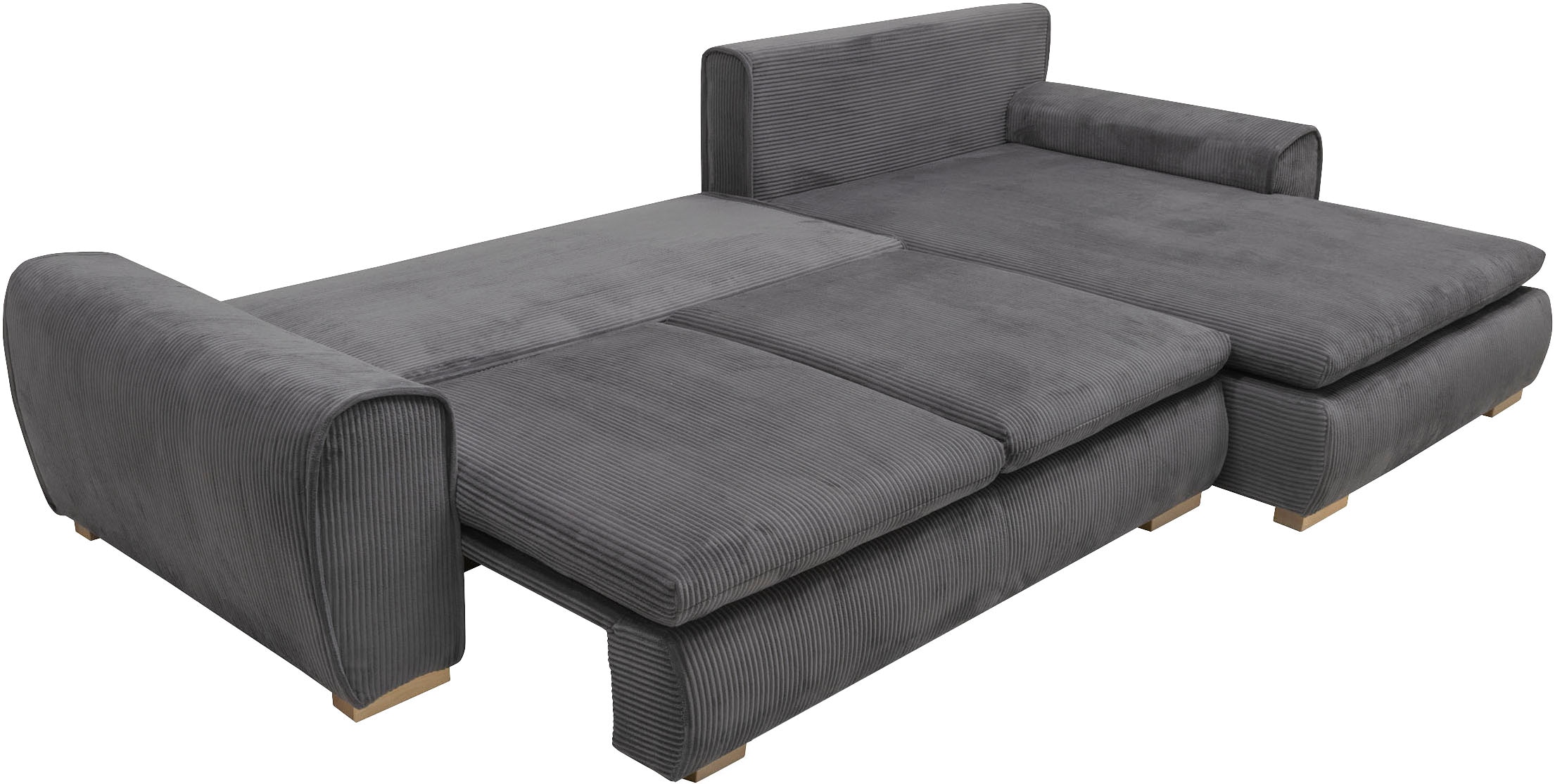 Home affaire Ecksofa »Katja L-Form«, Cord Bezug, inkl. Schlaffunktion und Stauraum