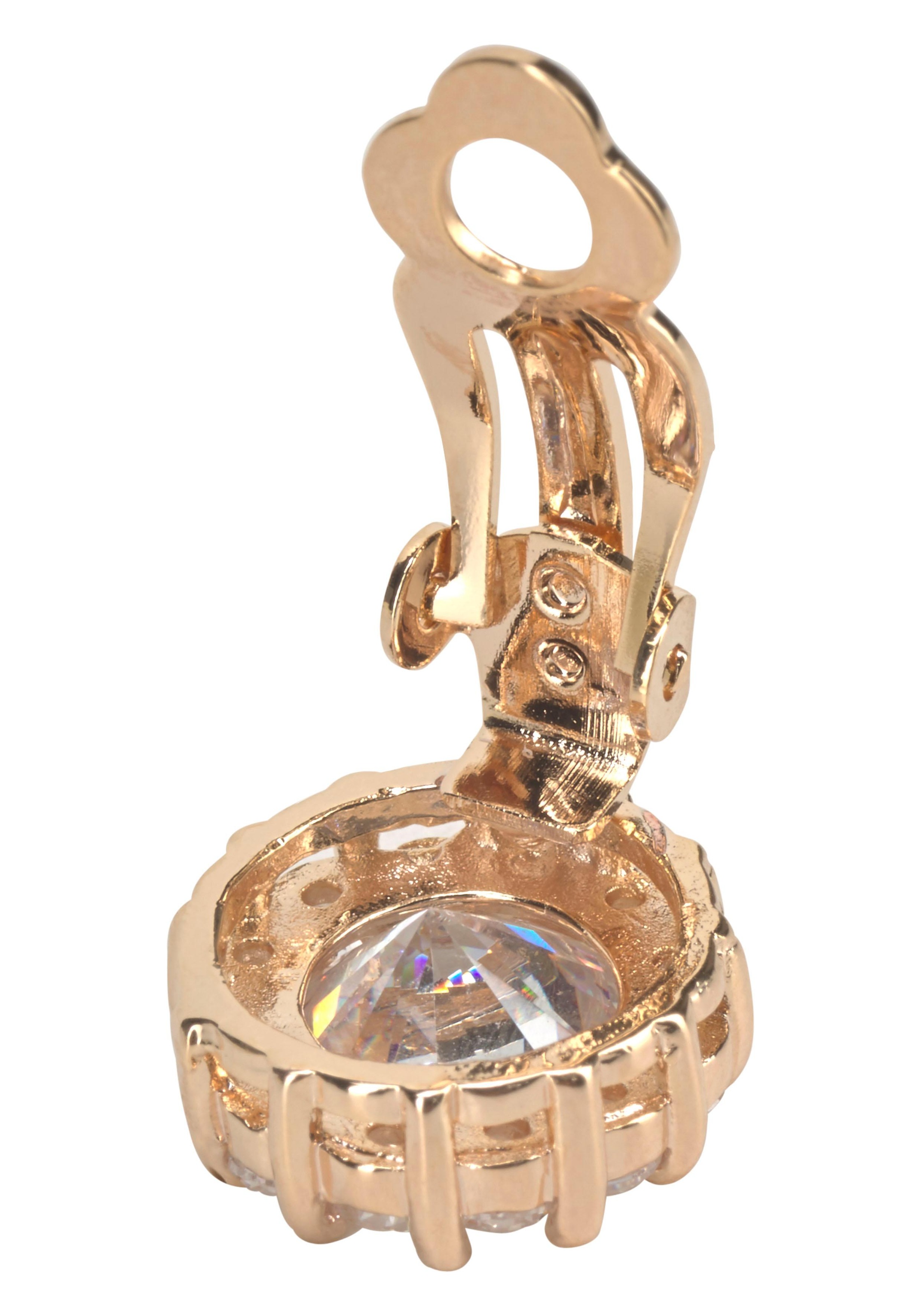 Firetti Paar Ohrclips "edel und elegant" mit Glasstein, Strassstein