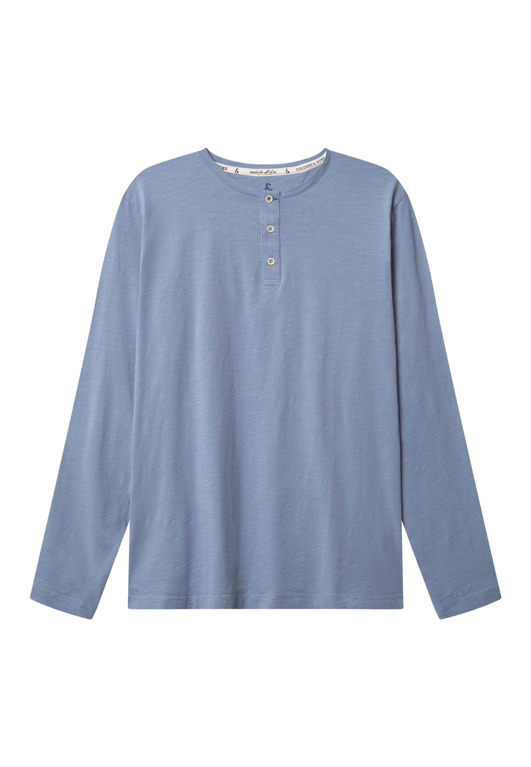 colours & sons Langarmshirt »colours & sons Langarmshirts Henley - Slub«